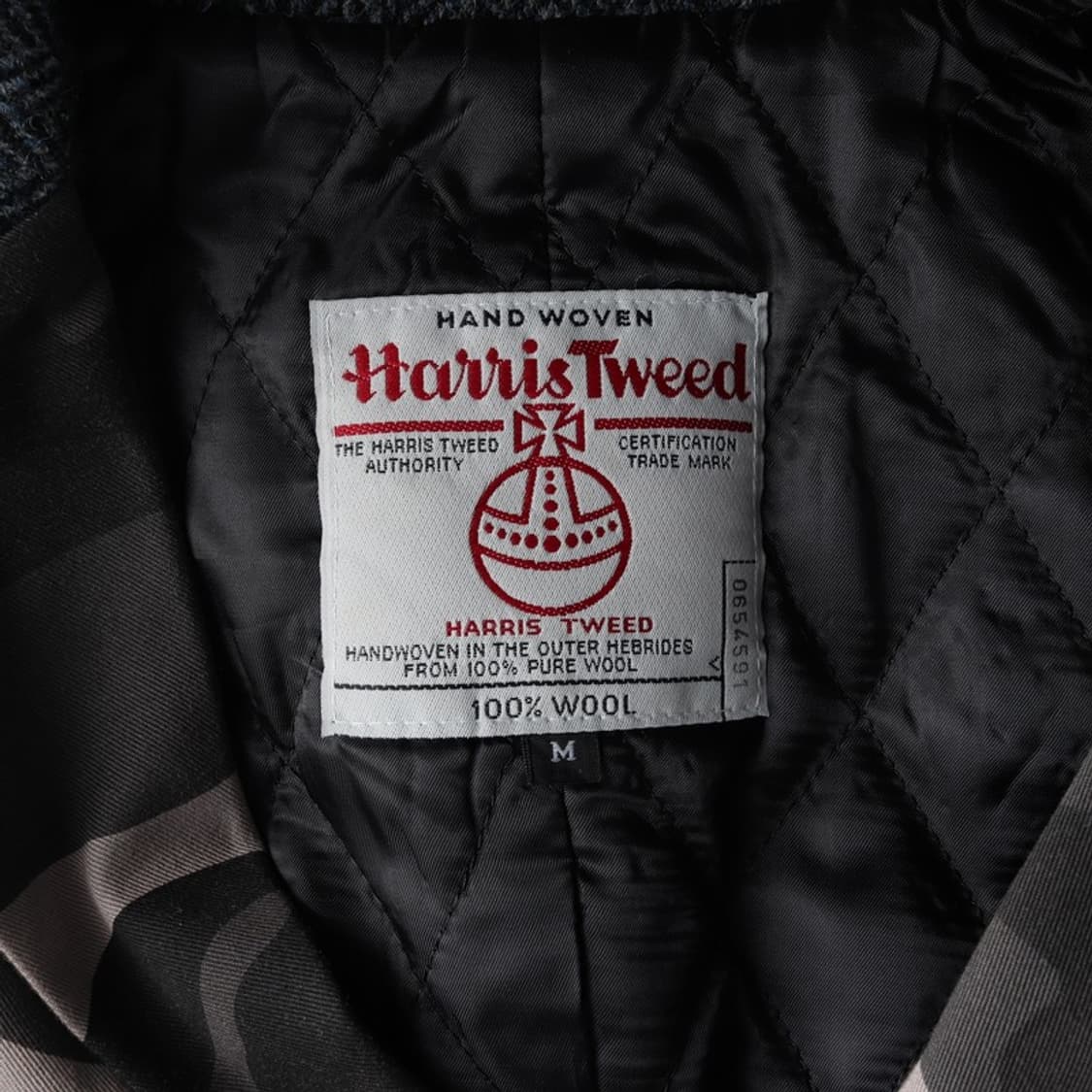 해리스 트위드 헤링본 패치워크 밀리터리 자켓 M 상품이미지6