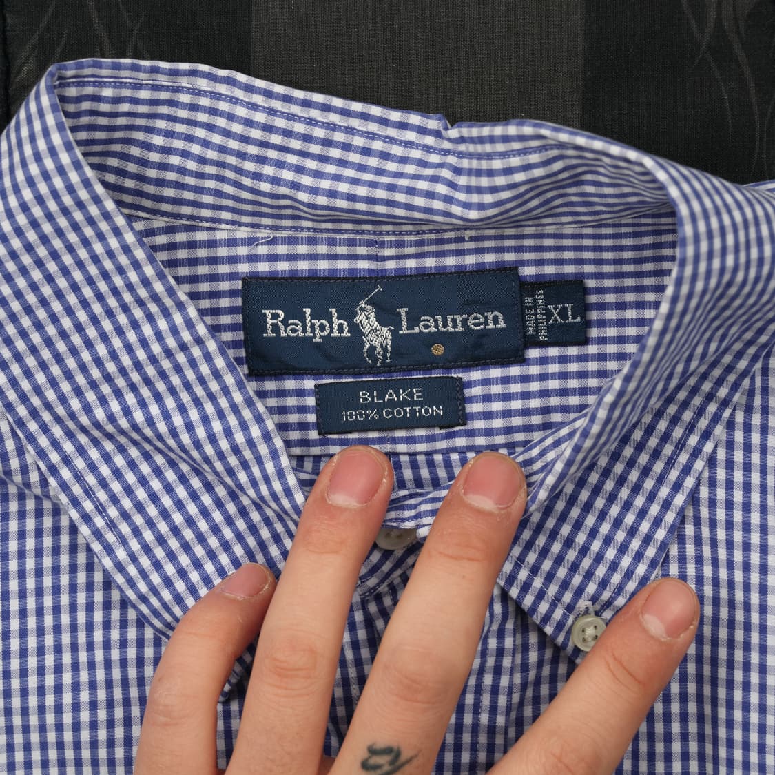 폴로 깅엄 체크 셔츠 2XL B78 상품이미지3