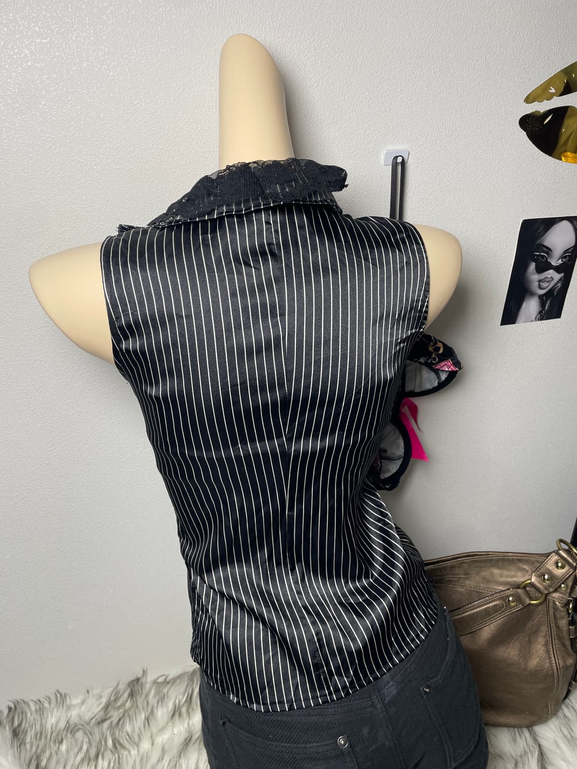 빈티지 오네갸루 스르라이프 프릴 슬리브리스 상품이미지3