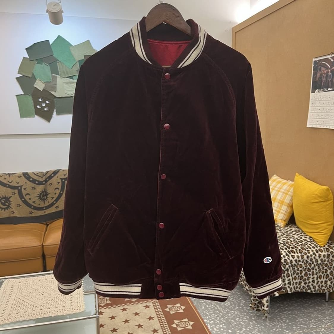 챔피온 레트로 90's 새틴 리버시블 바시티 자켓 L C09949 상품이미지5