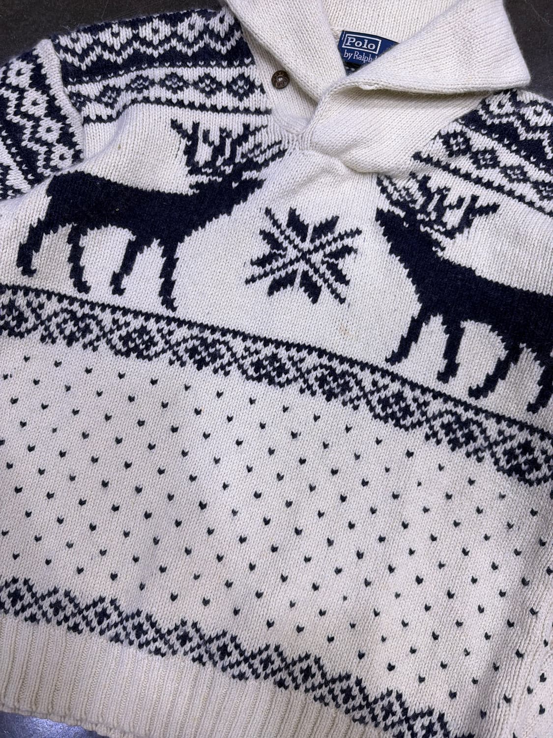 폴로 랄프로렌 코위찬 페어아일 디어 캐시미어 앙고라 스웨터 L 상품이미지4