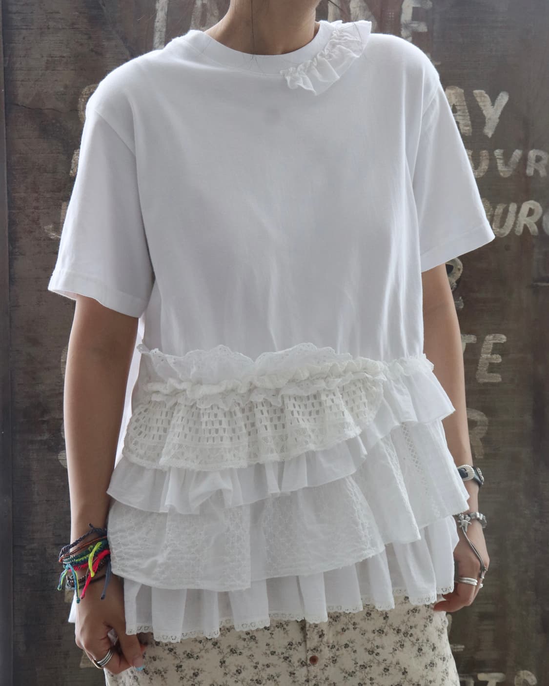 [Beams Boy] Tori-To Lace Frill T-Shirt 상품이미지6
