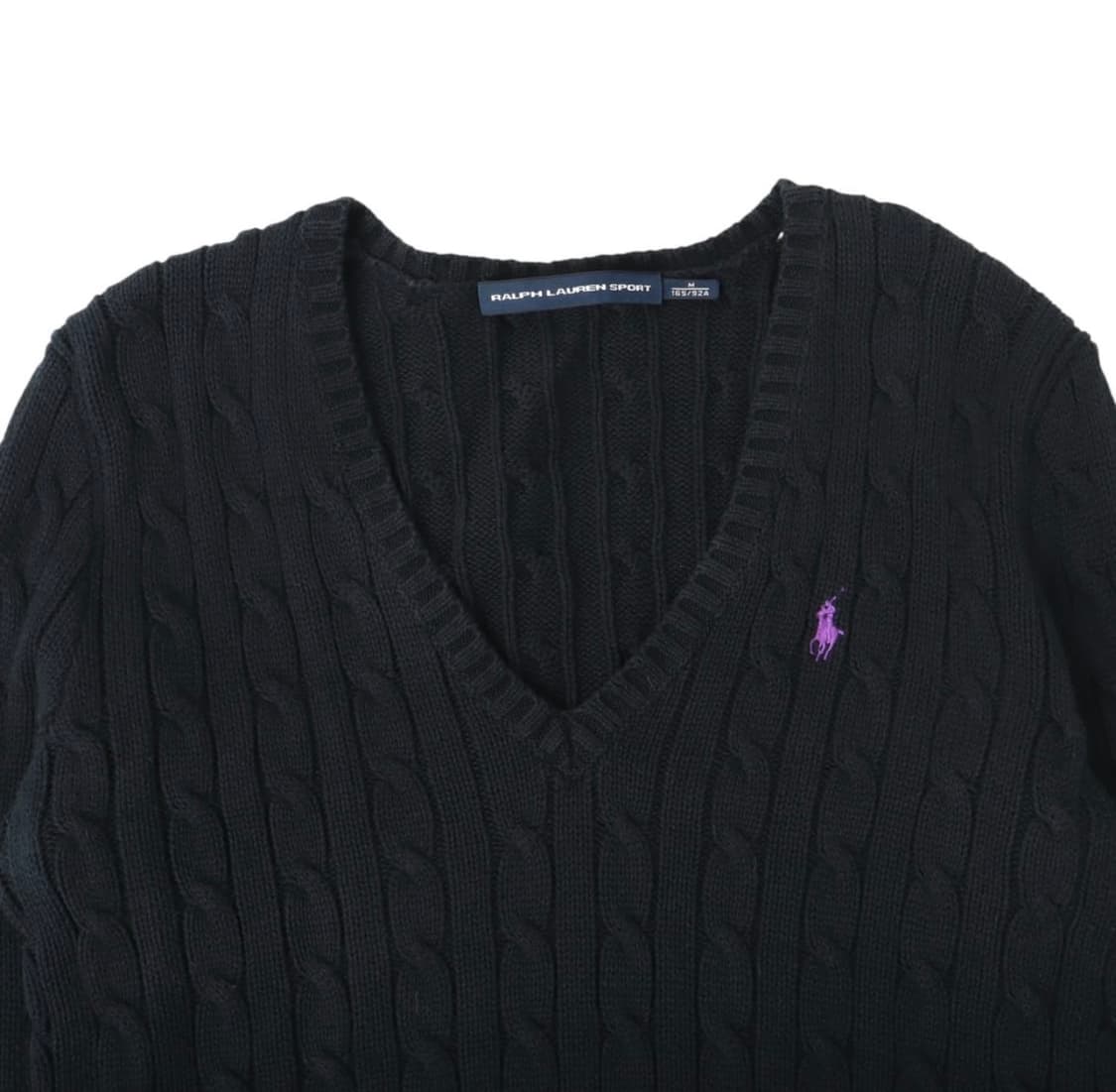 폴로 랄프로렌 다크네이비 케이블 브이넥 니트 스웨터 상품이미지2