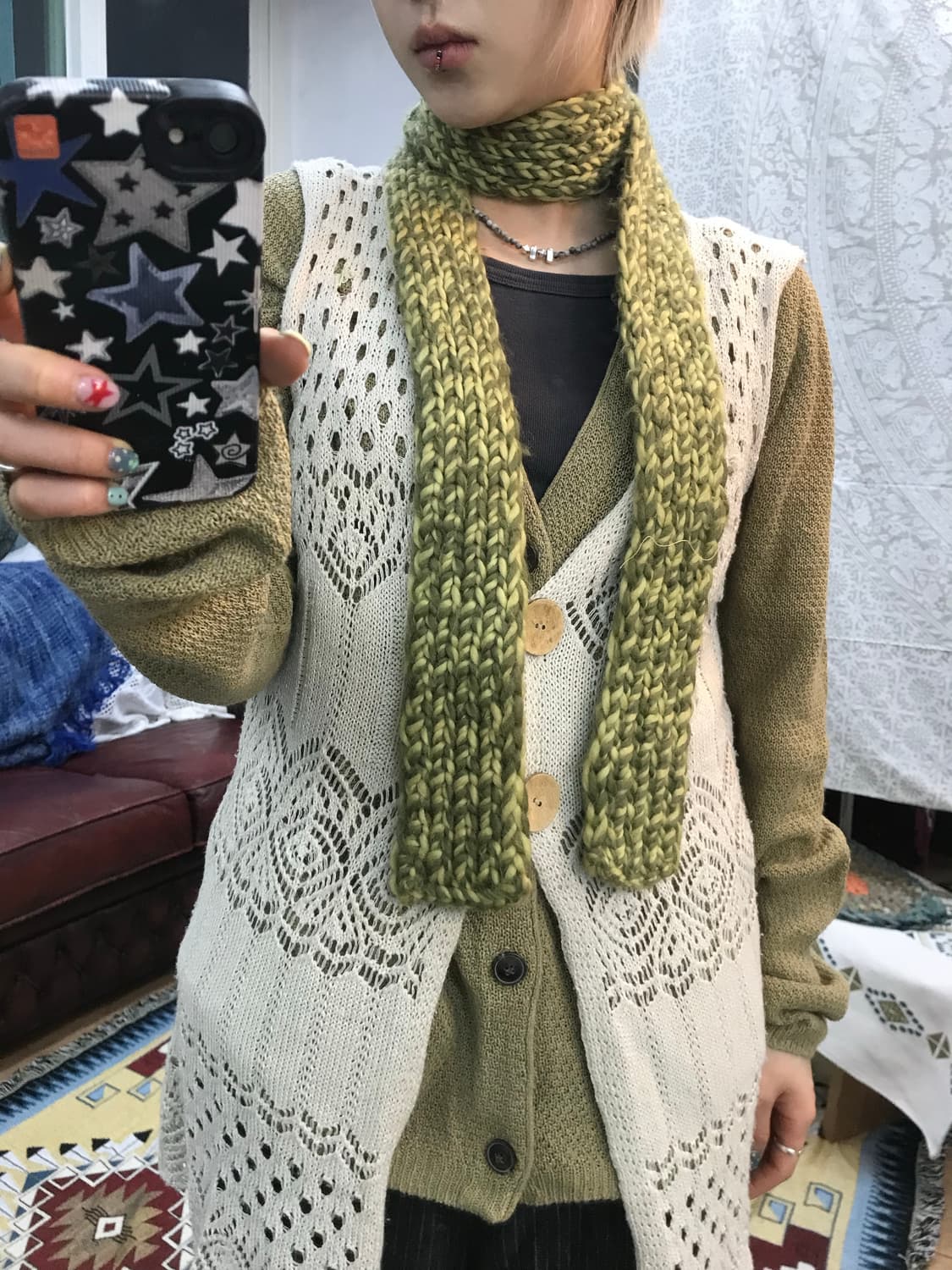 빈티지 그린 머플러 목도리  상품이미지1