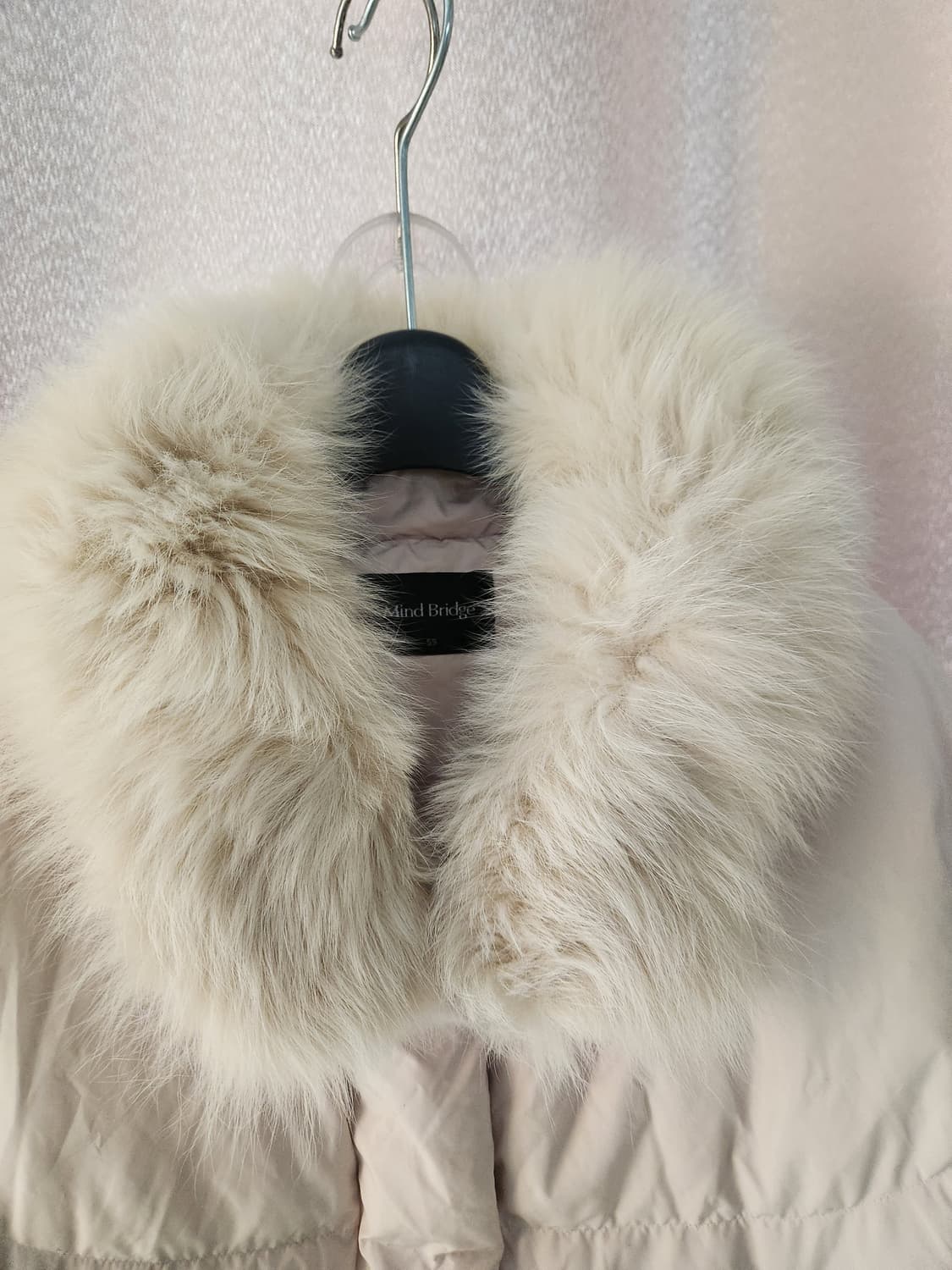 Mind Bridge아이보리 여우털퍼 카라 다운숏 패딩 점퍼 상품이미지9