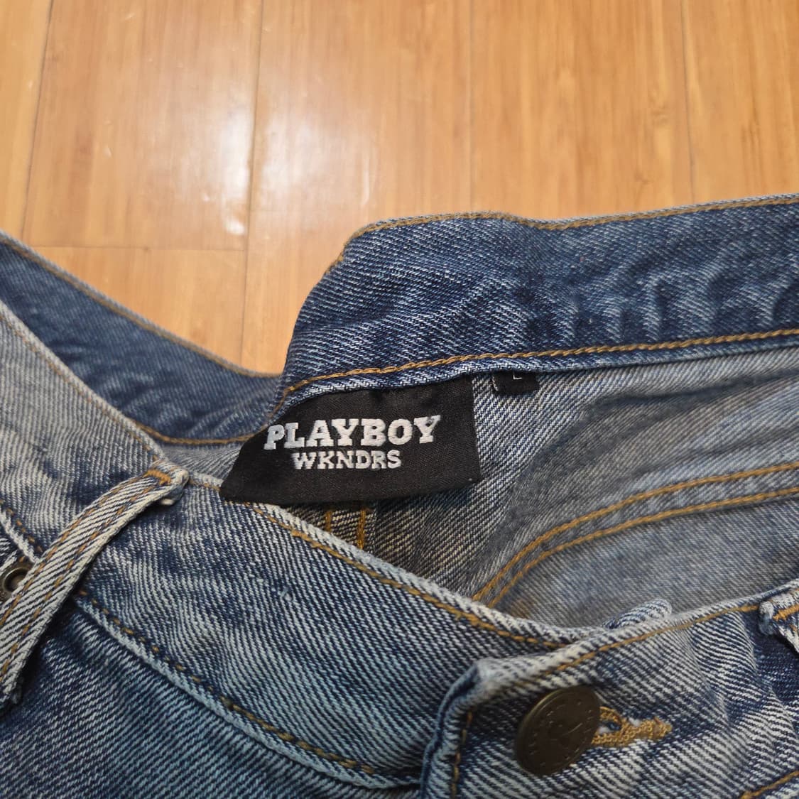 위캔더스 X 플레이보이 콜라보 데님 팬츠 (L) 상품이미지5