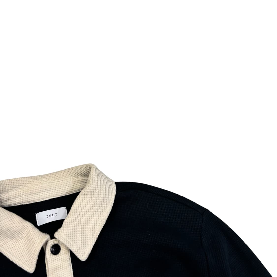 TNGT 네이비 세미오버 핏 카라 니트 상품이미지3