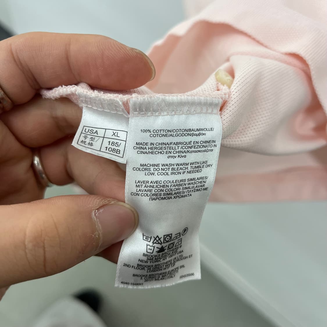 브룩스브라더스 핑크색 반팔 폴로티 남XL 상품이미지5