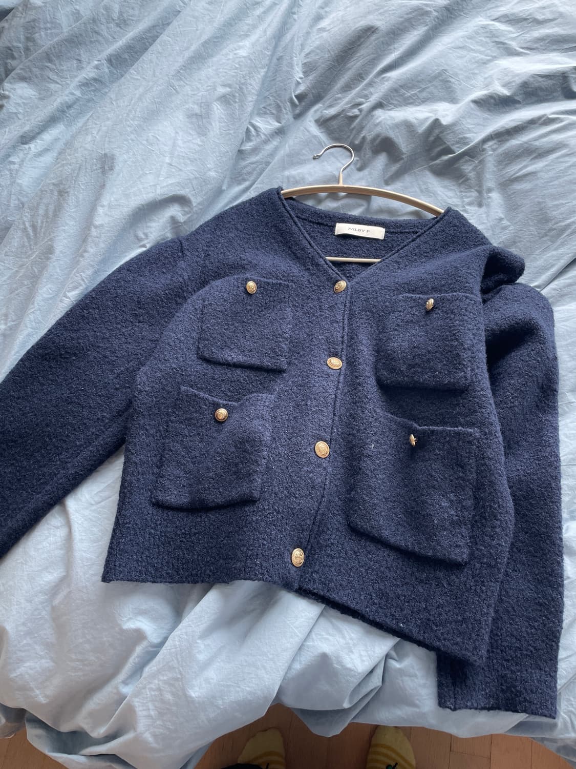 닐바이피 트위드가디건 니트 상품이미지1