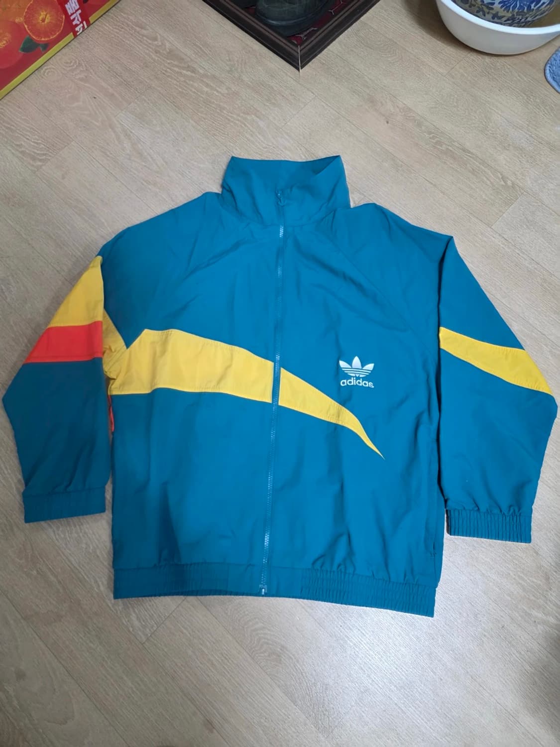 아디다스 컬러블록 오버핏 바람막이 자켓 M 상품이미지5