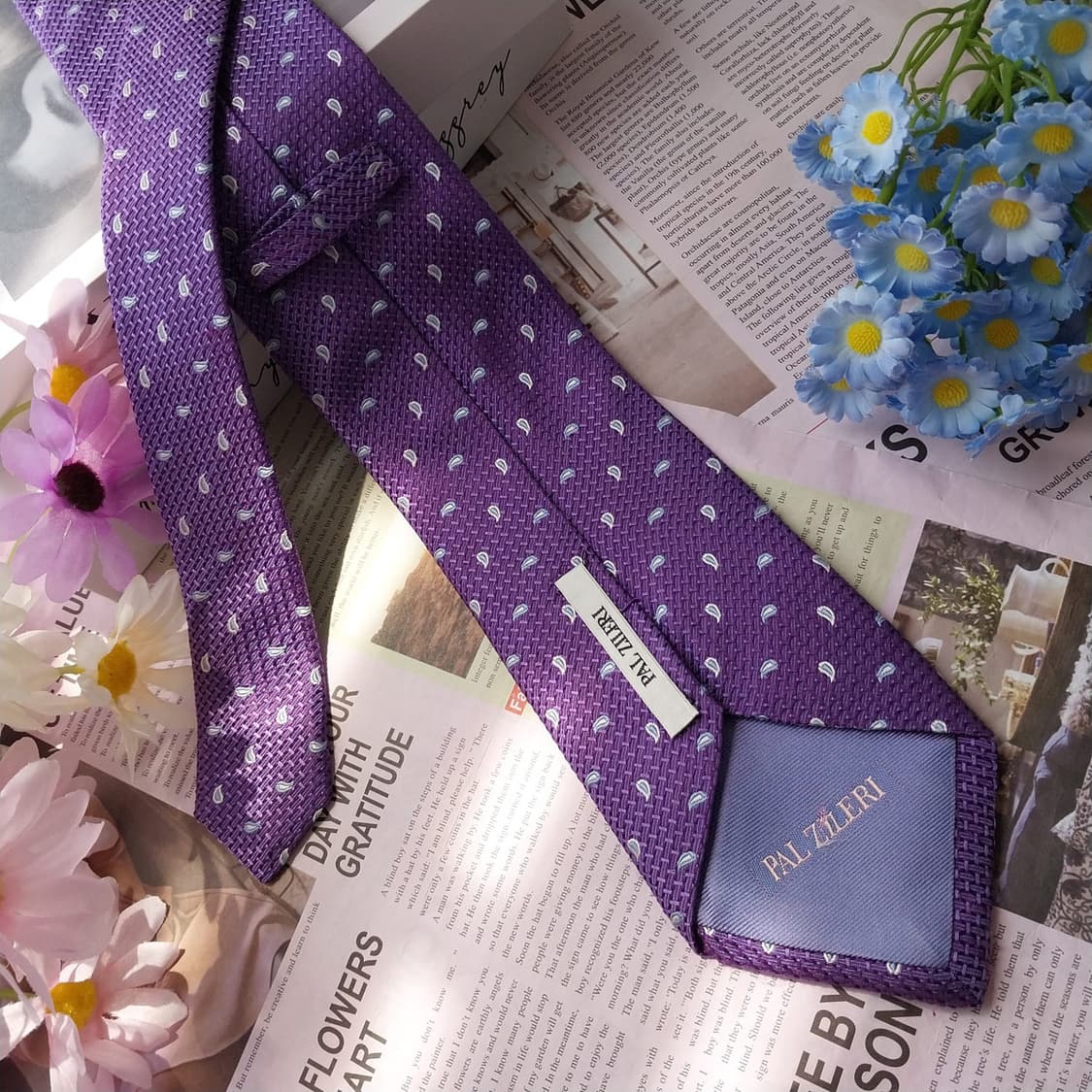 빨질레리 보라 페이즐리 자카드 넥타이 8.7cm A+등급 K2845
 상품이미지4