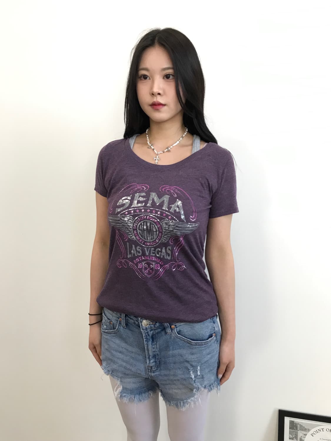 Jpn Purple Y2k Graphic Short Sleeve Tee 상품이미지2