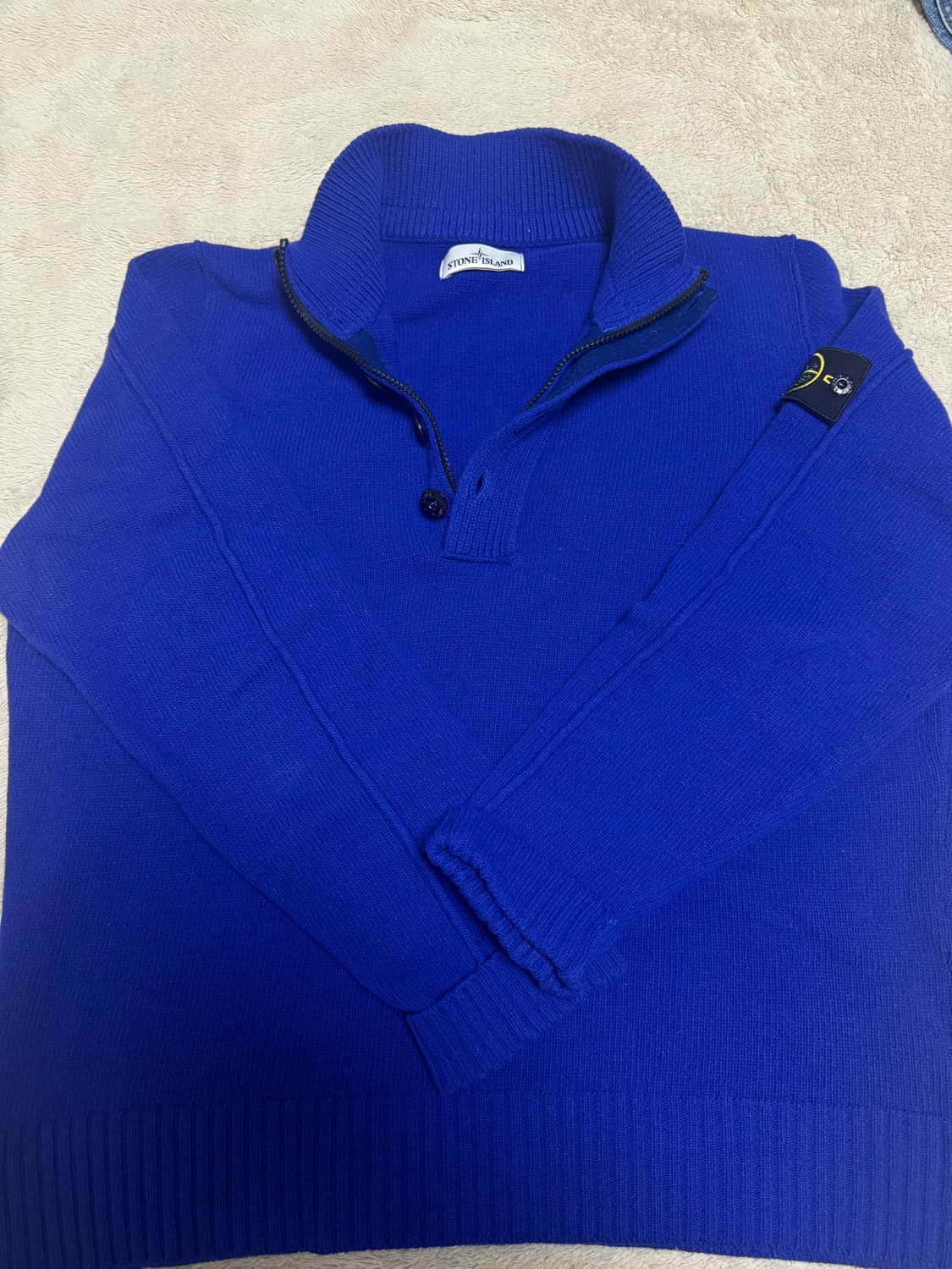 스톤아일랜드 반집업니트 로얄블루 상품이미지1