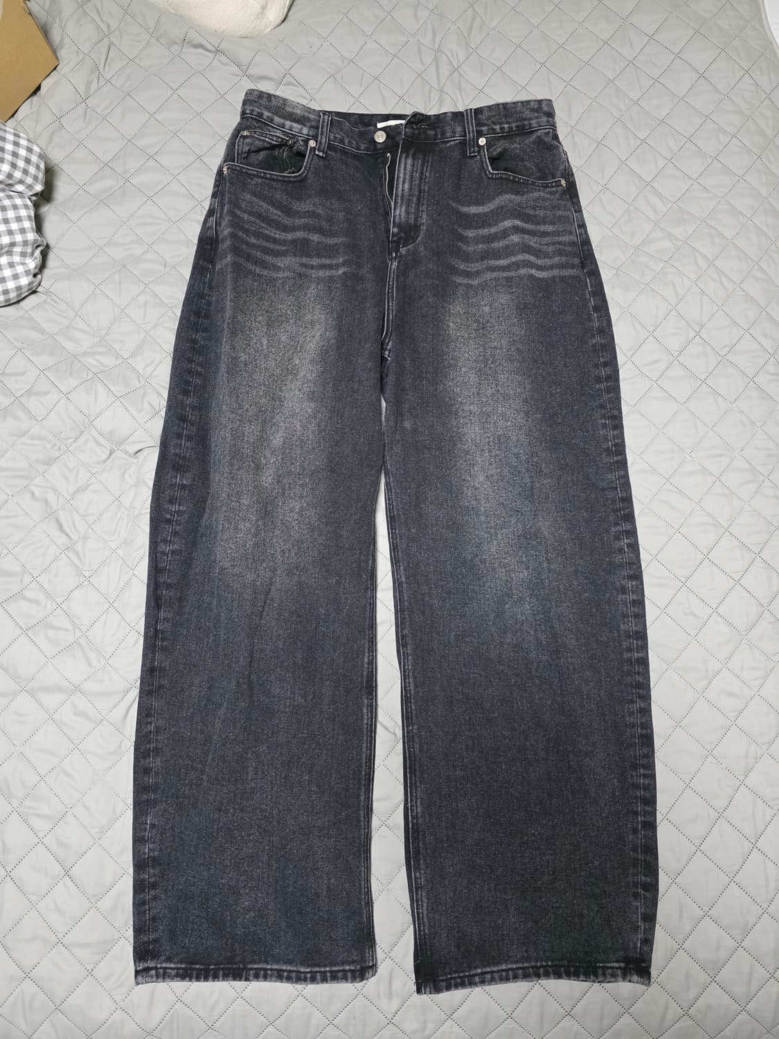 [L] 어널러코드 리자드 와이드데님팬츠 흑청 상품이미지1