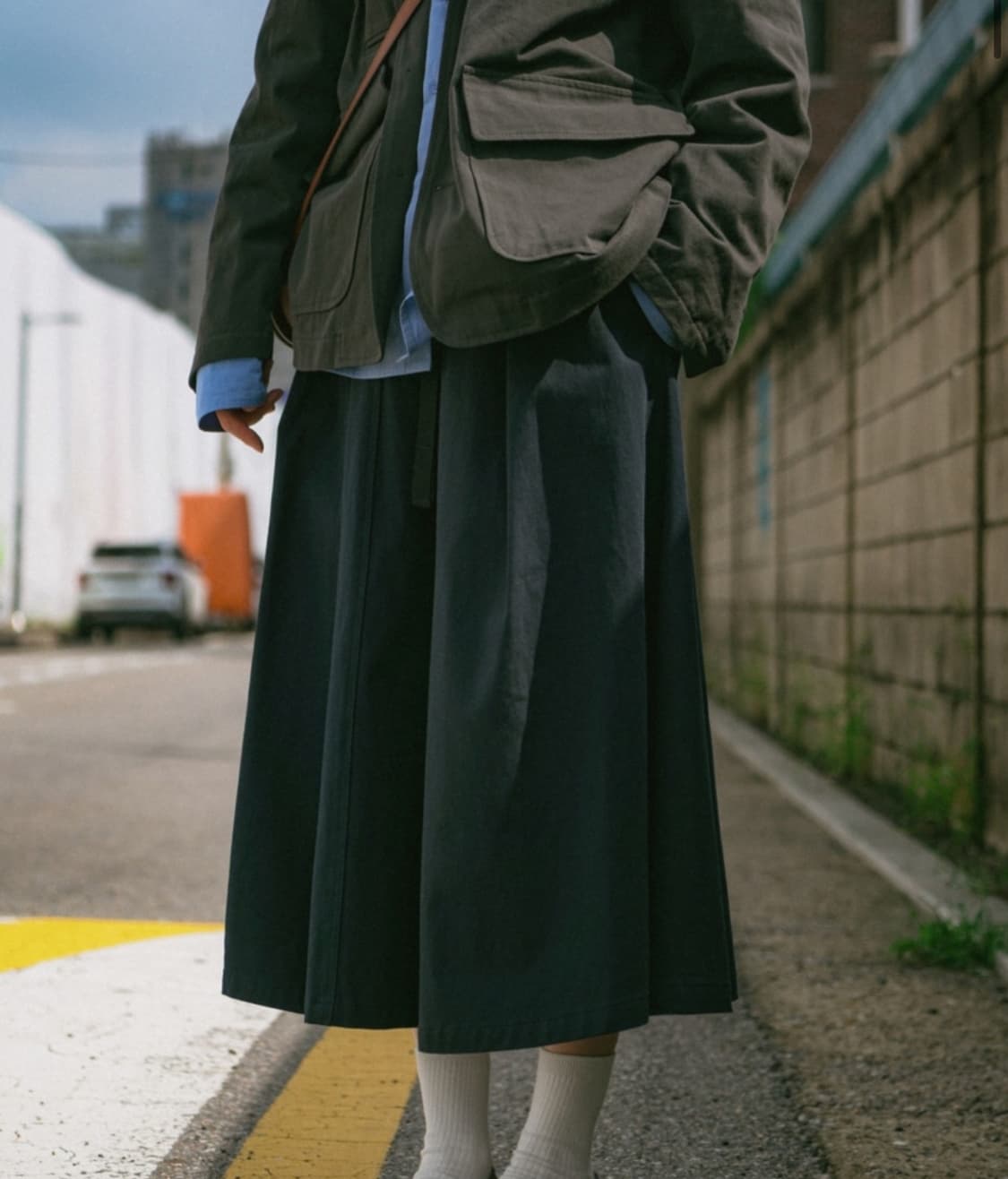 해브해드 벨티드 플레어 스커트 상품이미지3