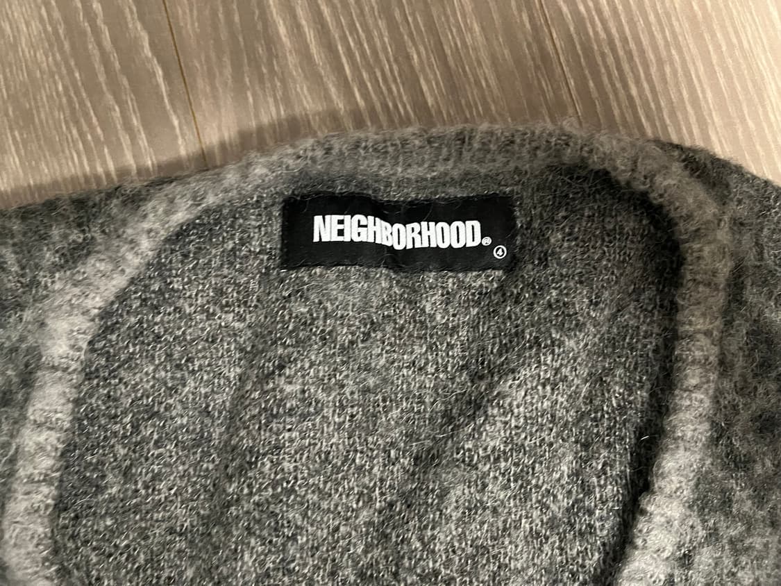 네이버후드 모헤어 가디건 그레이 라지판매 상품이미지2