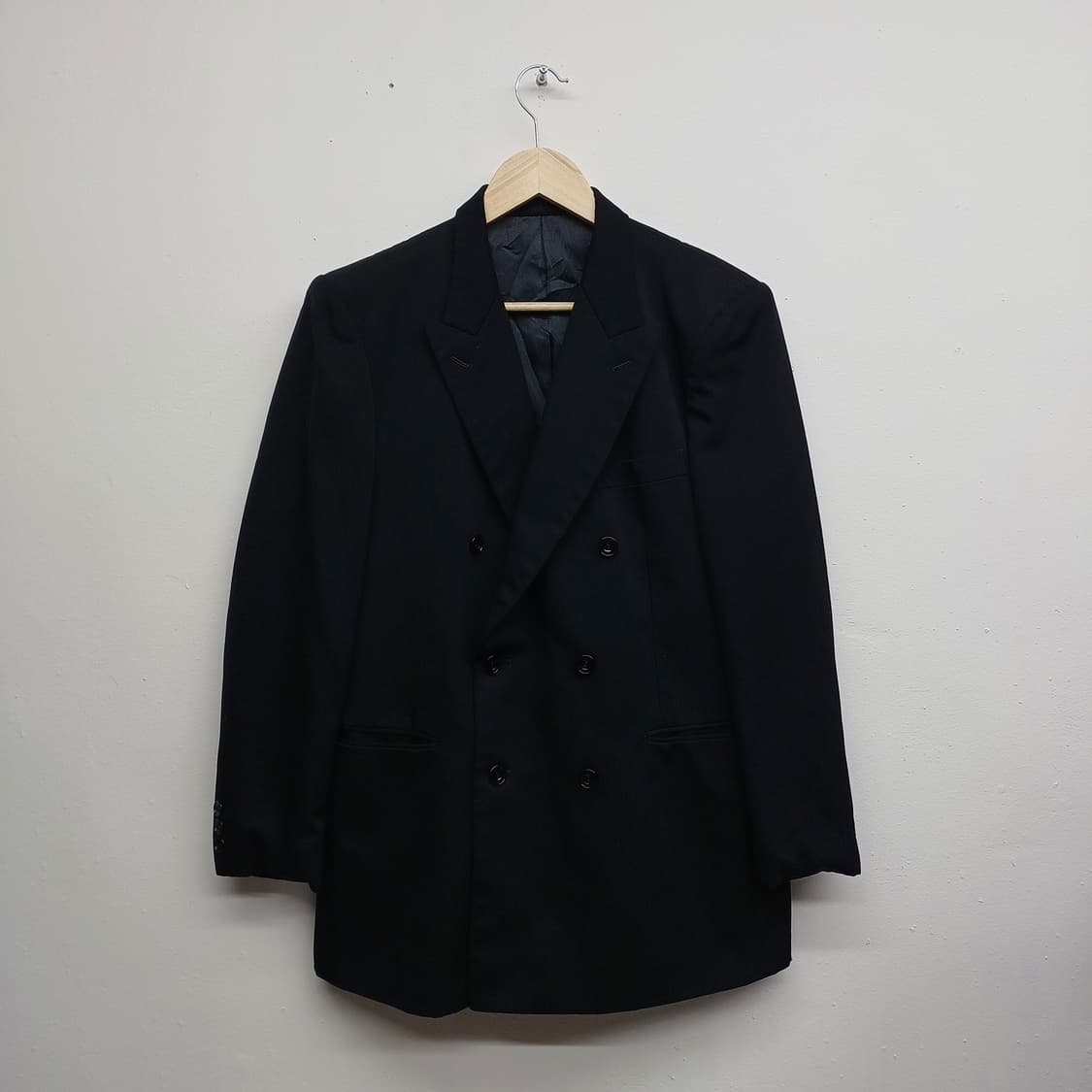 GRAVE WORD 일본 빈티지 버블 버튼 블랙 울 블레이저 상품이미지1