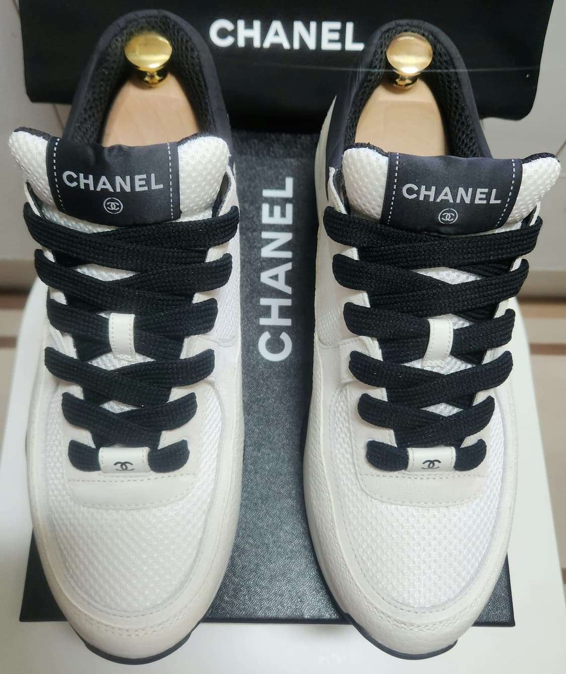 [정품] 샤넬 스니커즈 운동화 CC로고 메쉬| 스웨이드테니스 카프스킨43 상품이미지1