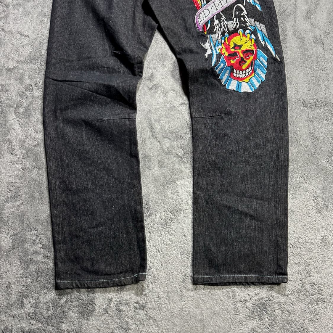 Ed hardy USA y2k 빈티지 독수리 자수 데님팬츠 상품이미지3