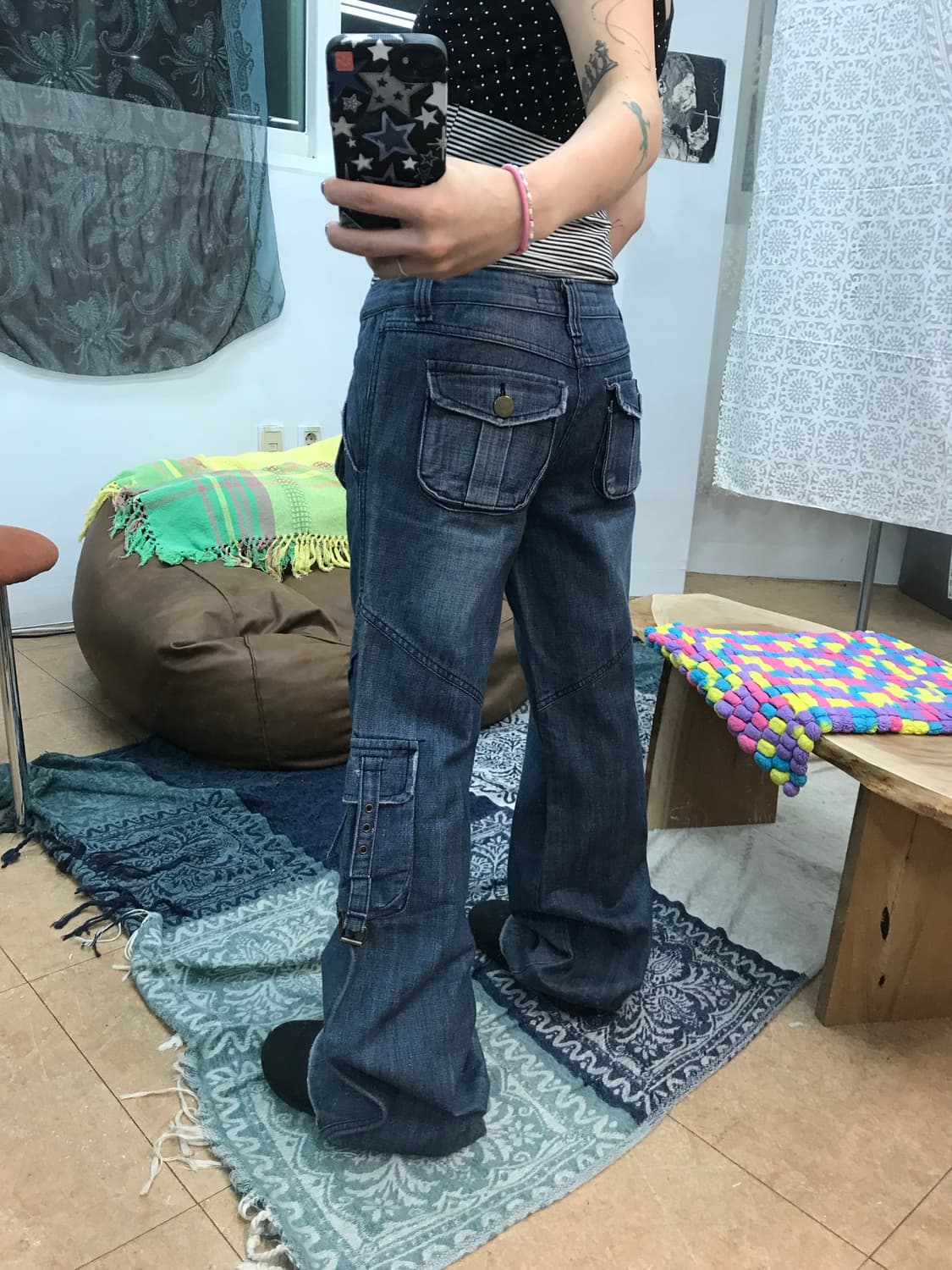 빈티지 여성 포켓 카고 데님팬츠  상품이미지2