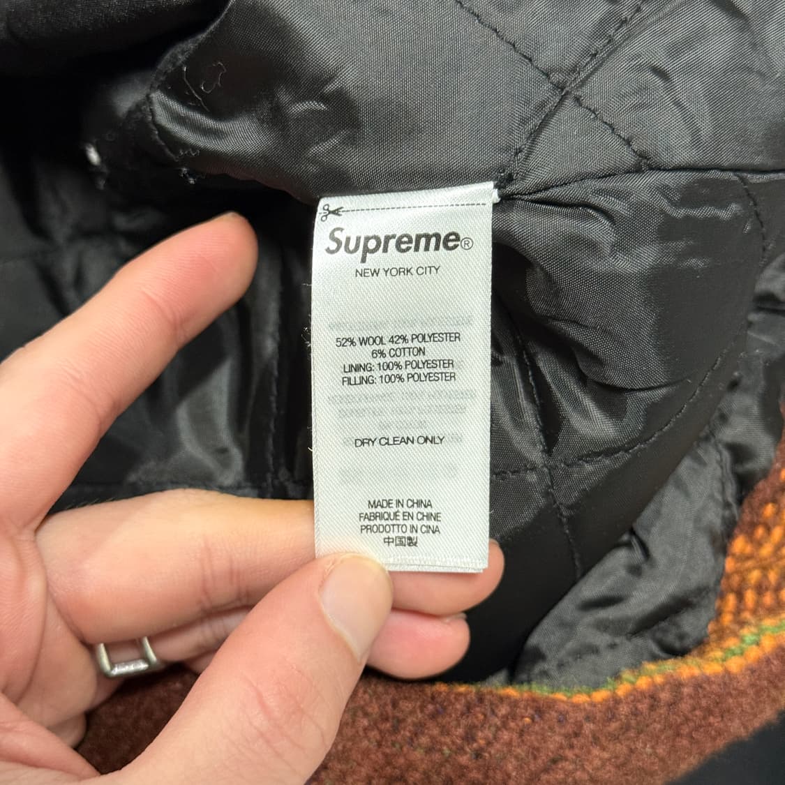 슈프림 22fw 우븐 (울) 에스닉 집업 후드 자켓 러스크 상품이미지7