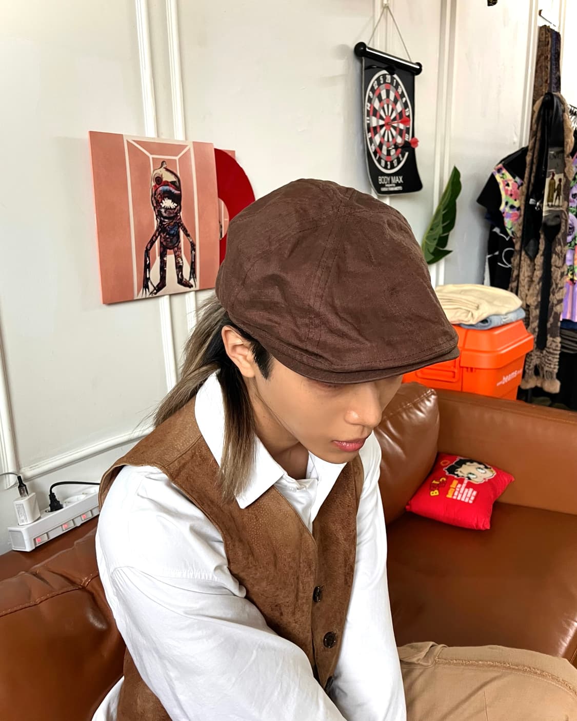 JPN Vintage 8-Panel Linen Hunting Cap 상품이미지2