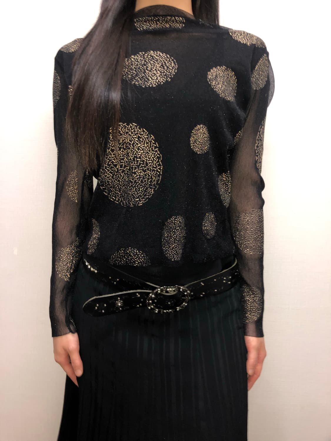 빈티지 블랙 오리엔탈 시스루 탑 상품이미지2