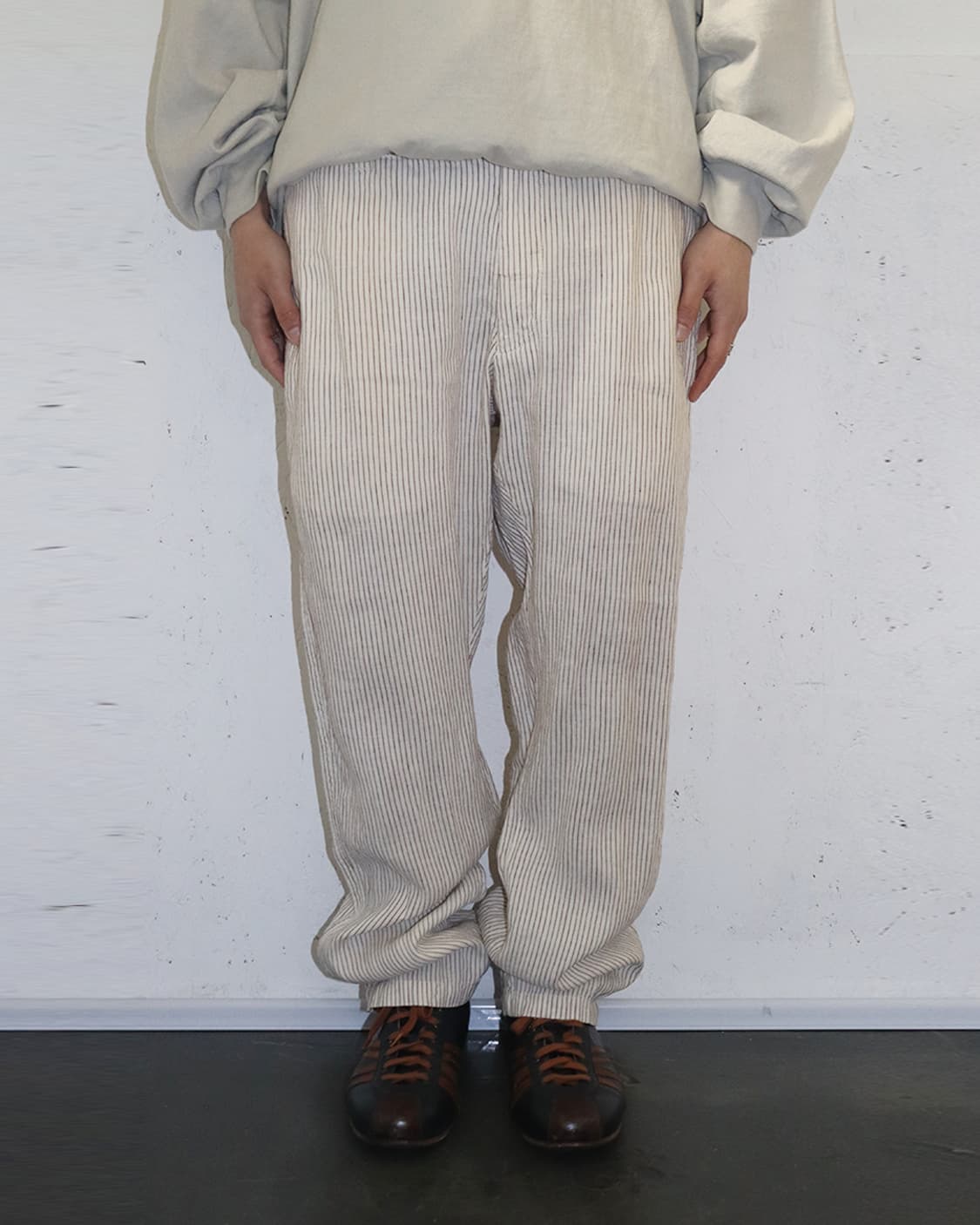 아르마니 꼴레지오니 스트라이프 린넨 팬츠 상품이미지1