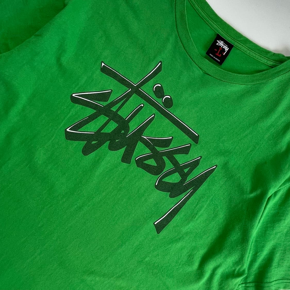 Stussy  스투시 00,s 스탁 빅로고 그린 반팔 티셔츠 상품이미지2
