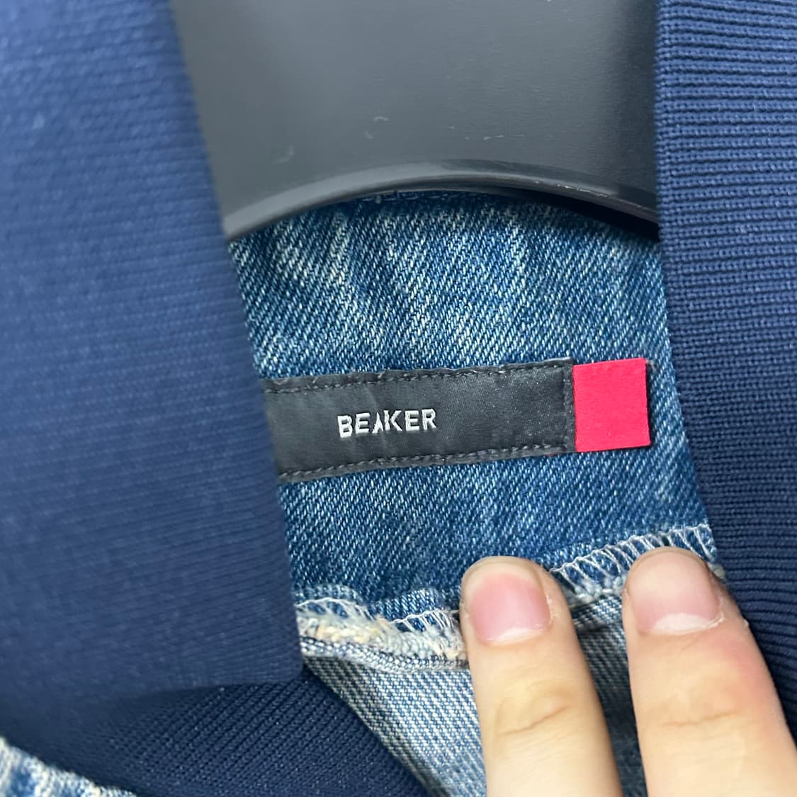 비이커 디스트레스드 데님 블루종 자켓 상품이미지8