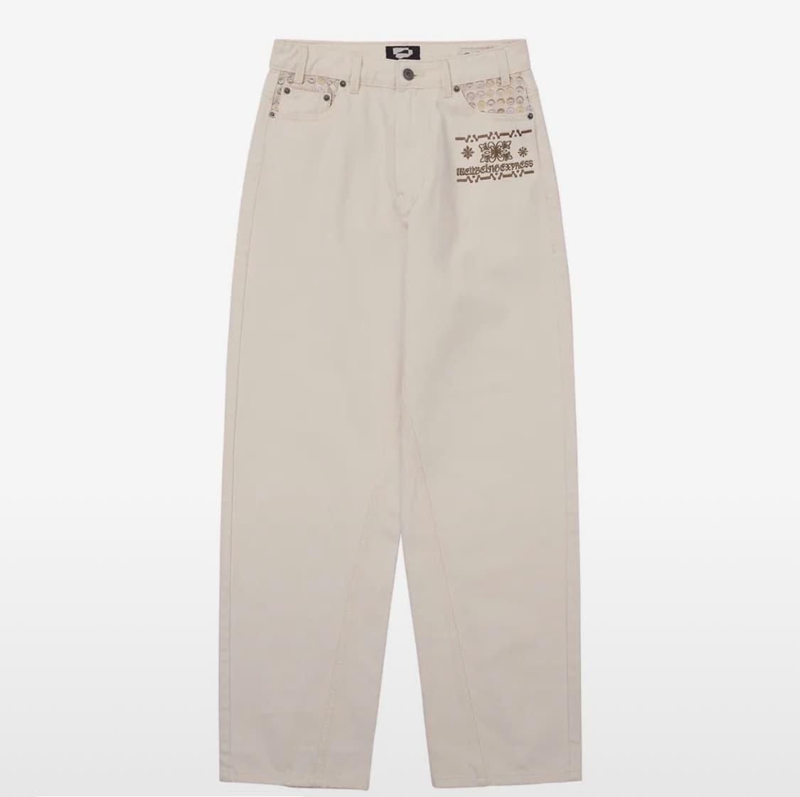 웰빙익스프레스 Embroidered Patch Jeans White m 상품이미지3