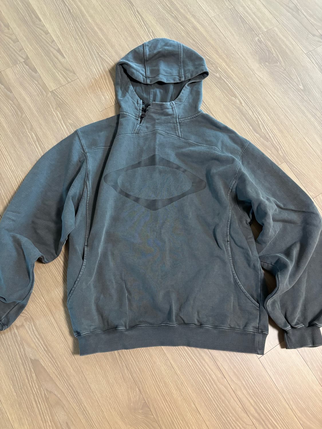RHOMBUS SIDE BUTTON UP HOODIE-WASHED  상품이미지2