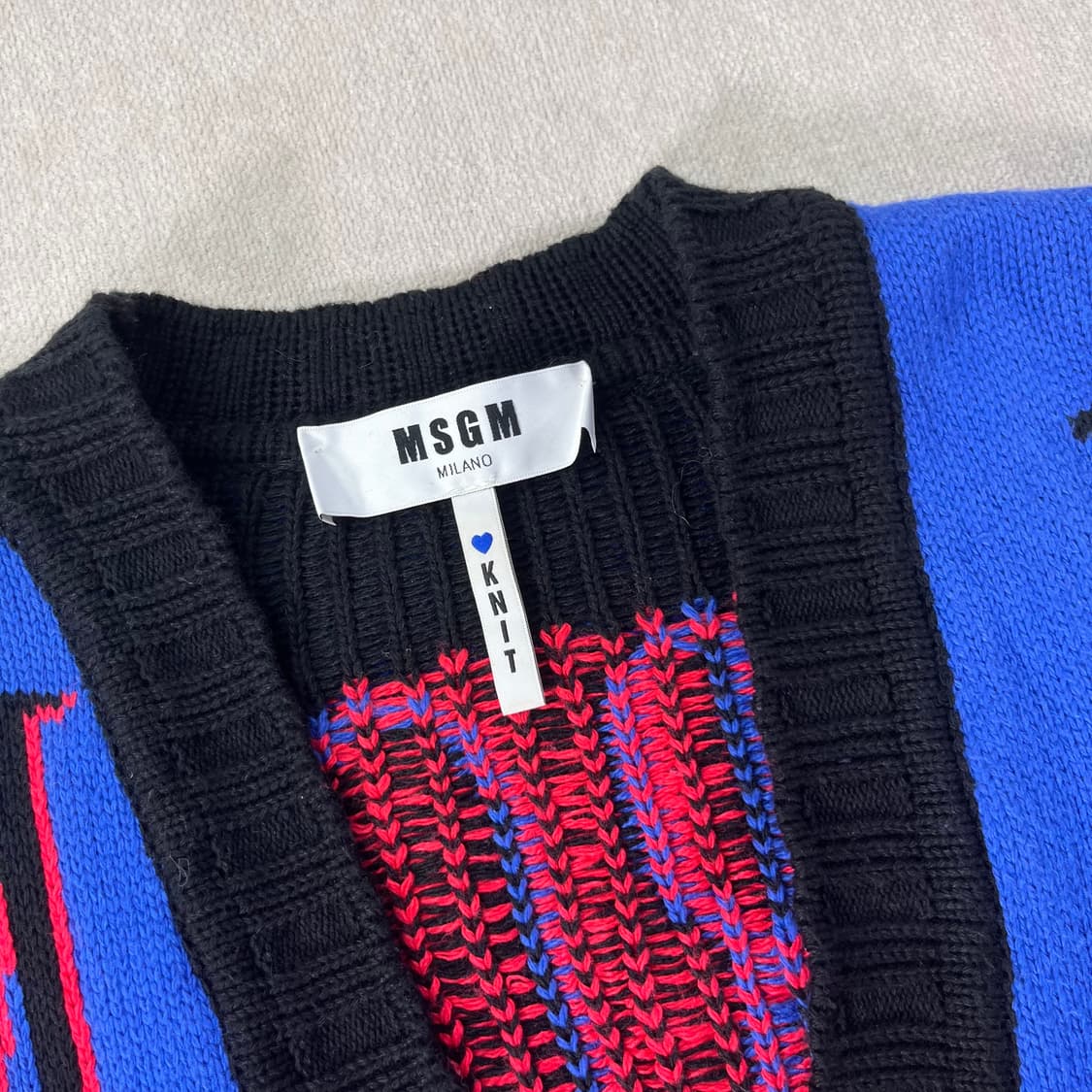 105 msgm 패턴 컬러 블럭 가디건 상품이미지4