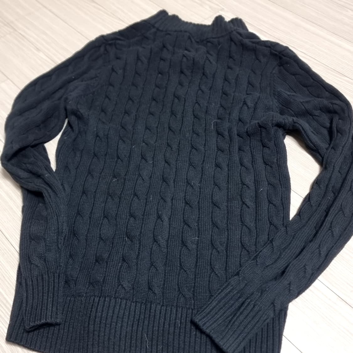 폴로 랄프로렌 블랙 케이블 니트 집업(m) 상품이미지4