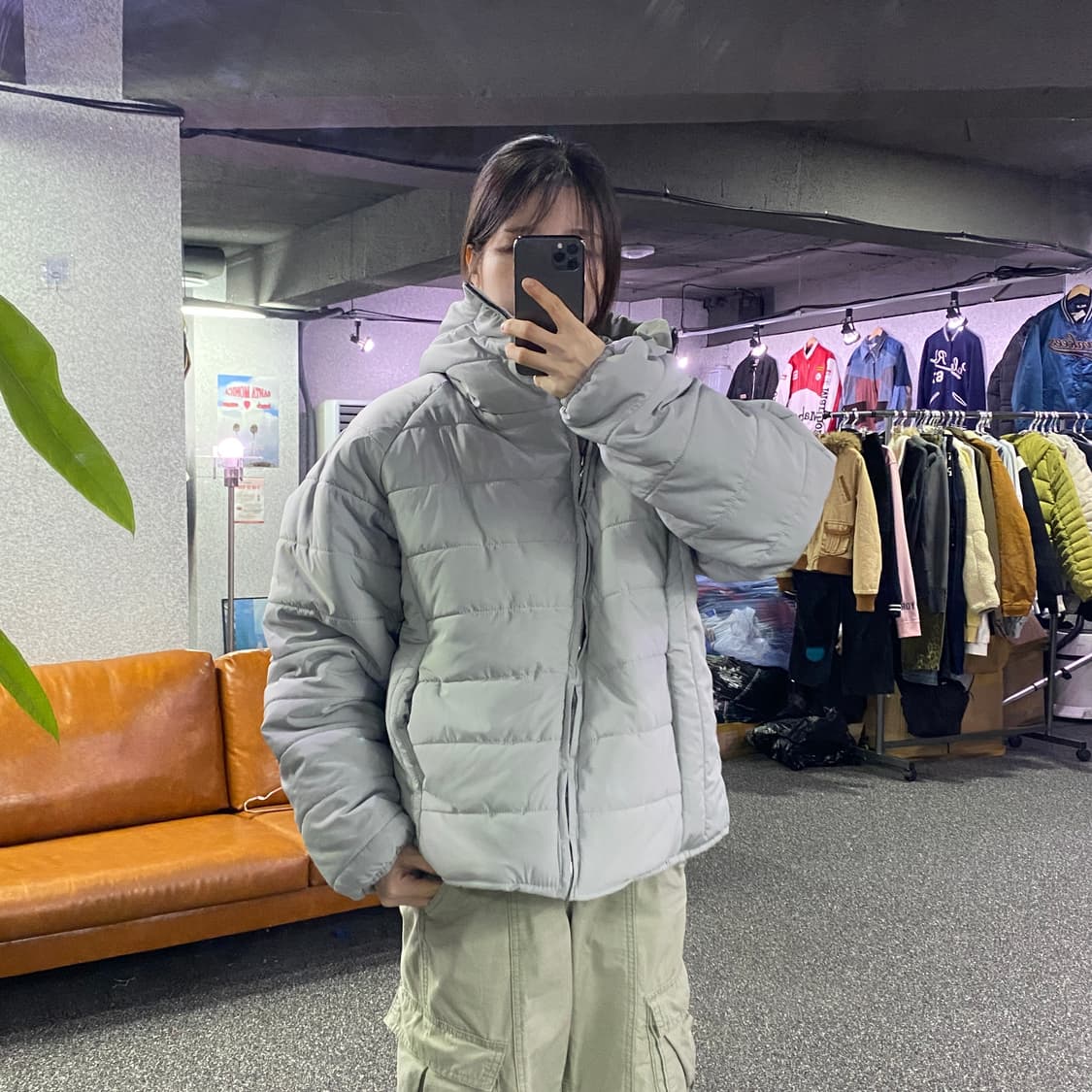 빈티지 언발란스 후디 경량패딩 B3270 상품이미지1