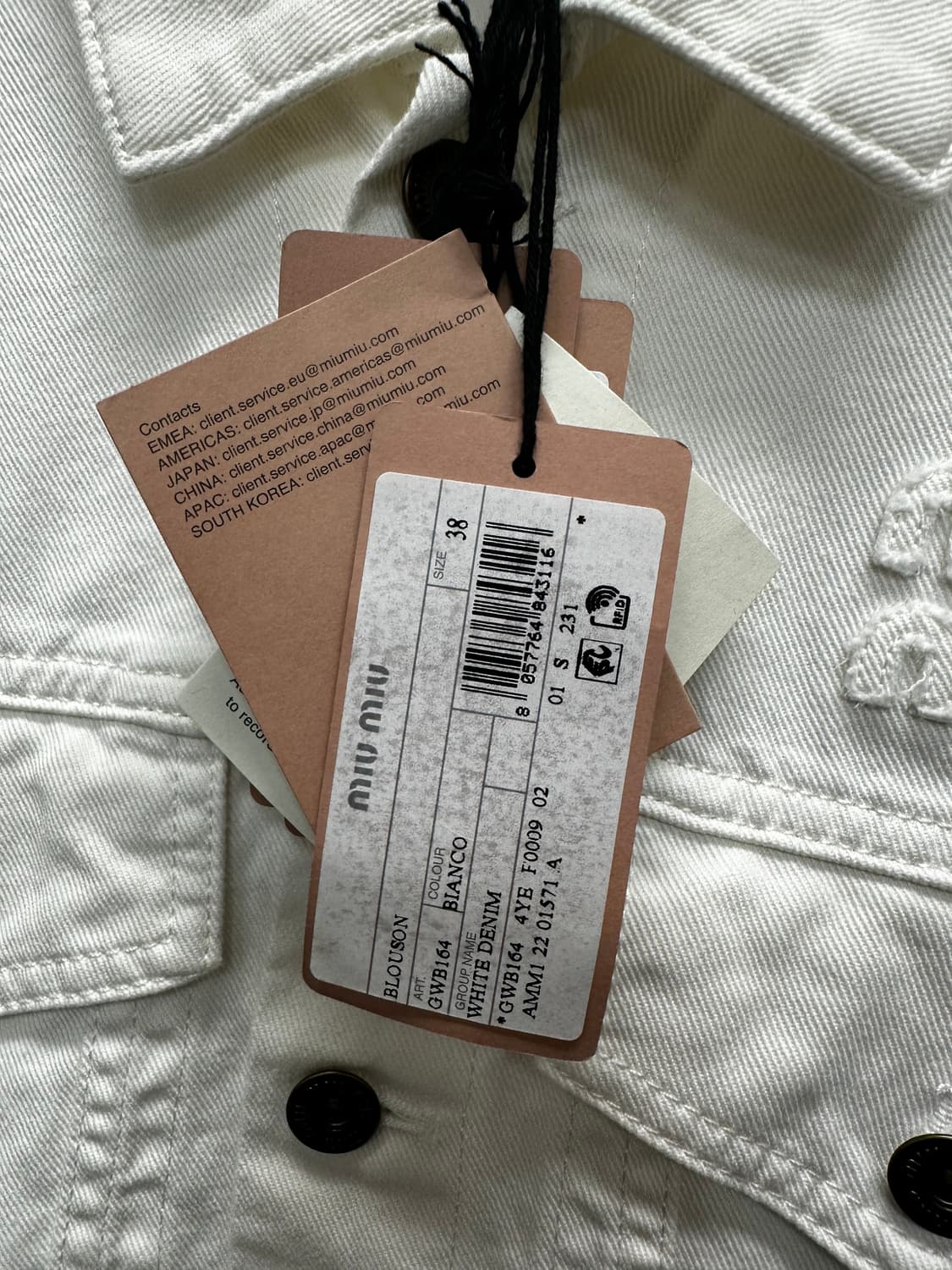 미우미우 로고 코튼 데님 조끼 ( 55 ) 상품이미지7