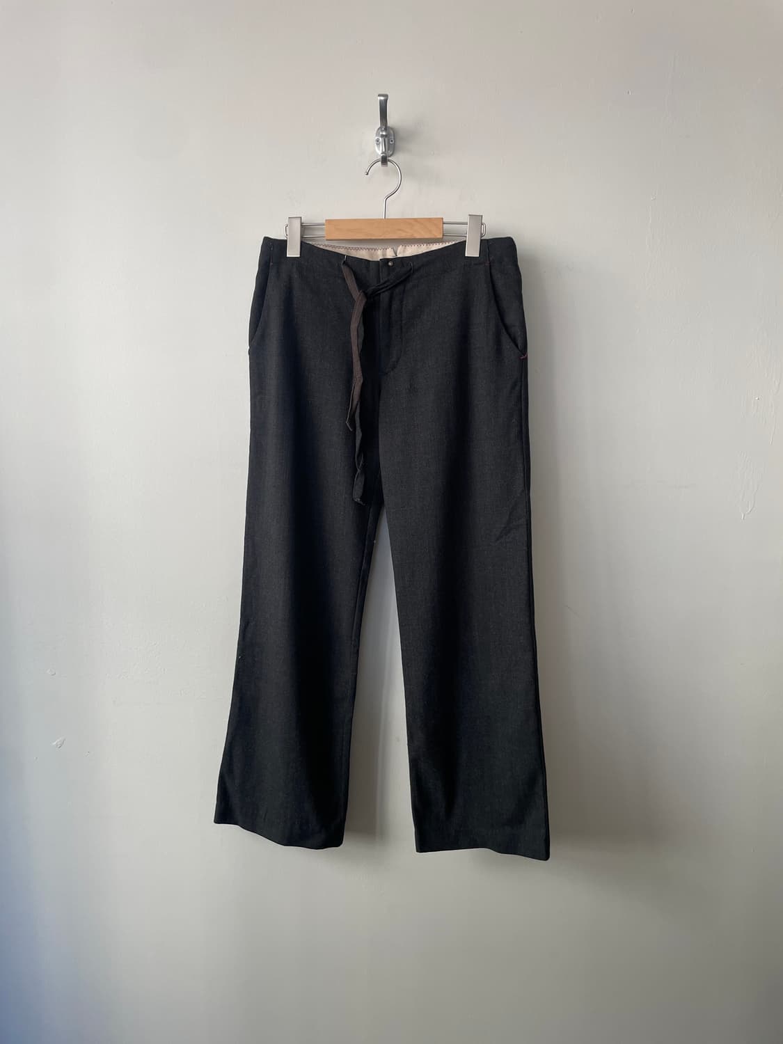 vintage low rise string wool wide pants 상품이미지1