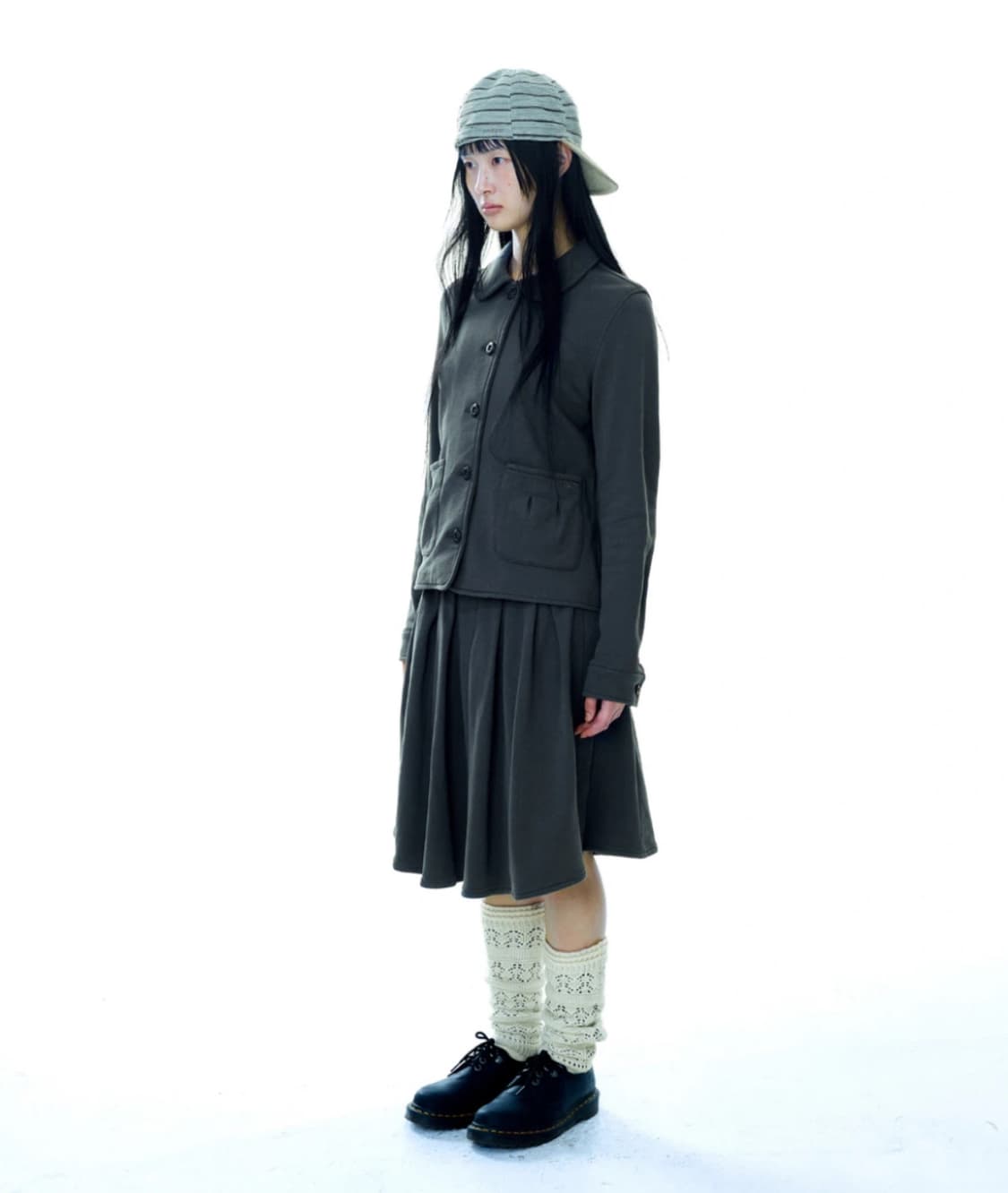 코이세이오 코지 스웻 랩 스커트 차콜 상품이미지2