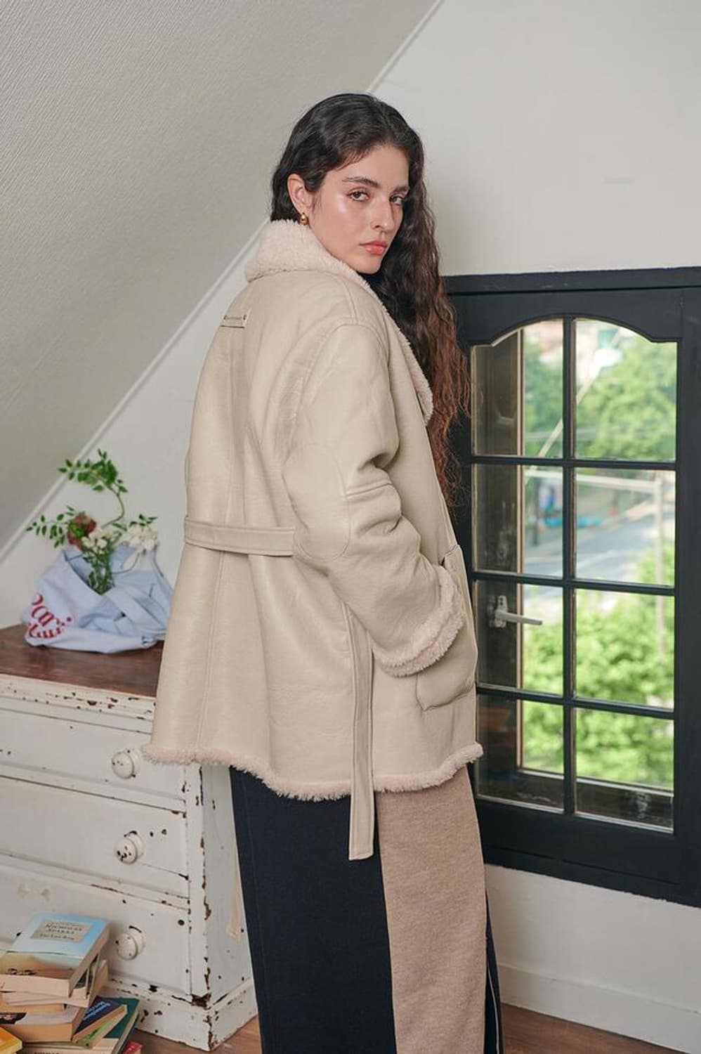 비터셀즈 무스탕 새상품 프리사이즈
 상품이미지5