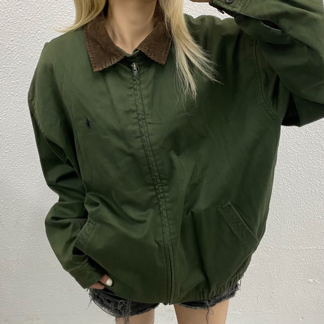 폴로 랄프로렌 코듀로이 블랙포니 카키 블루종 L 상품이미지1