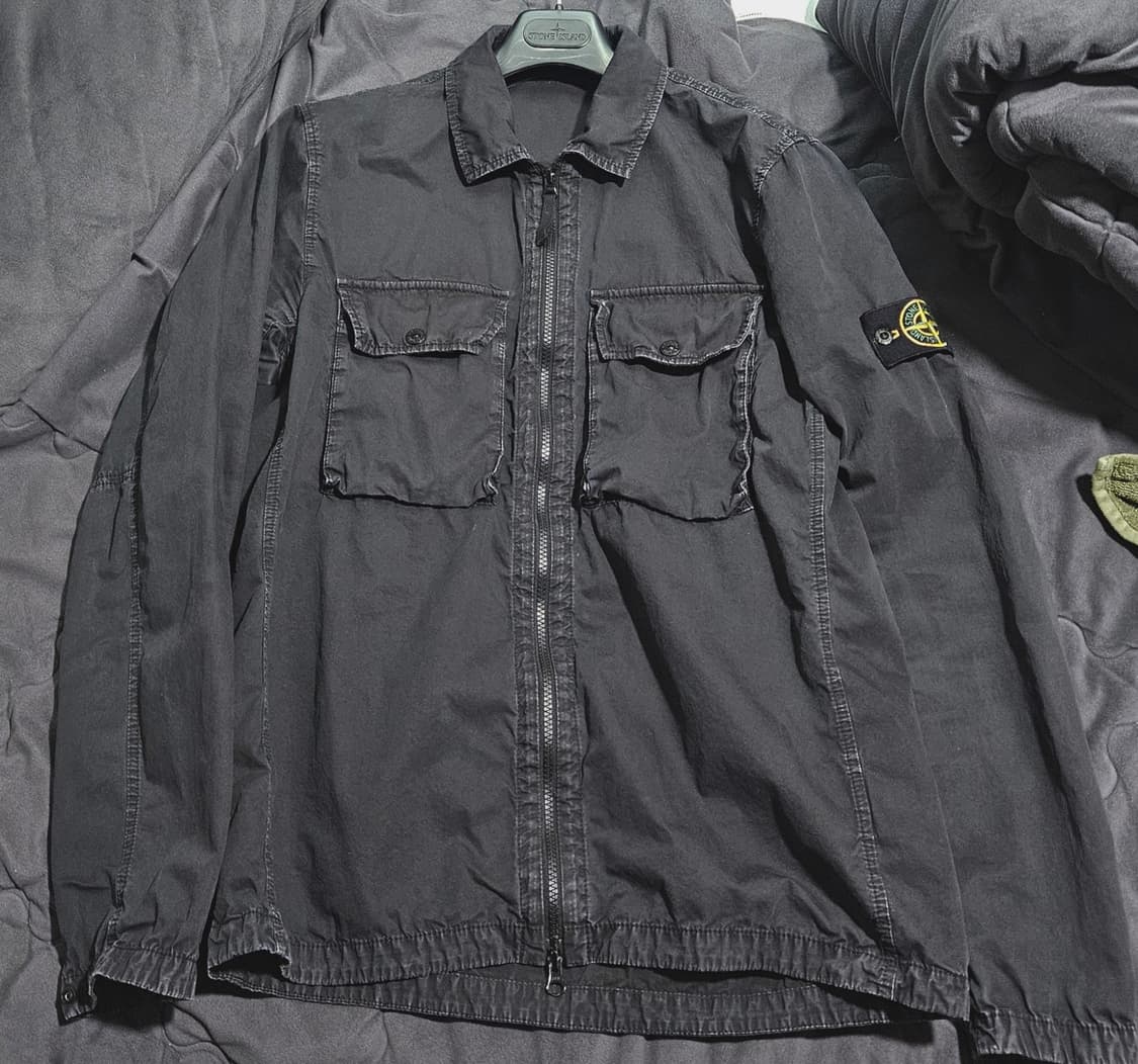 L 스톤아일랜드 올드이펙트 오버셔츠 블랙  상품이미지1