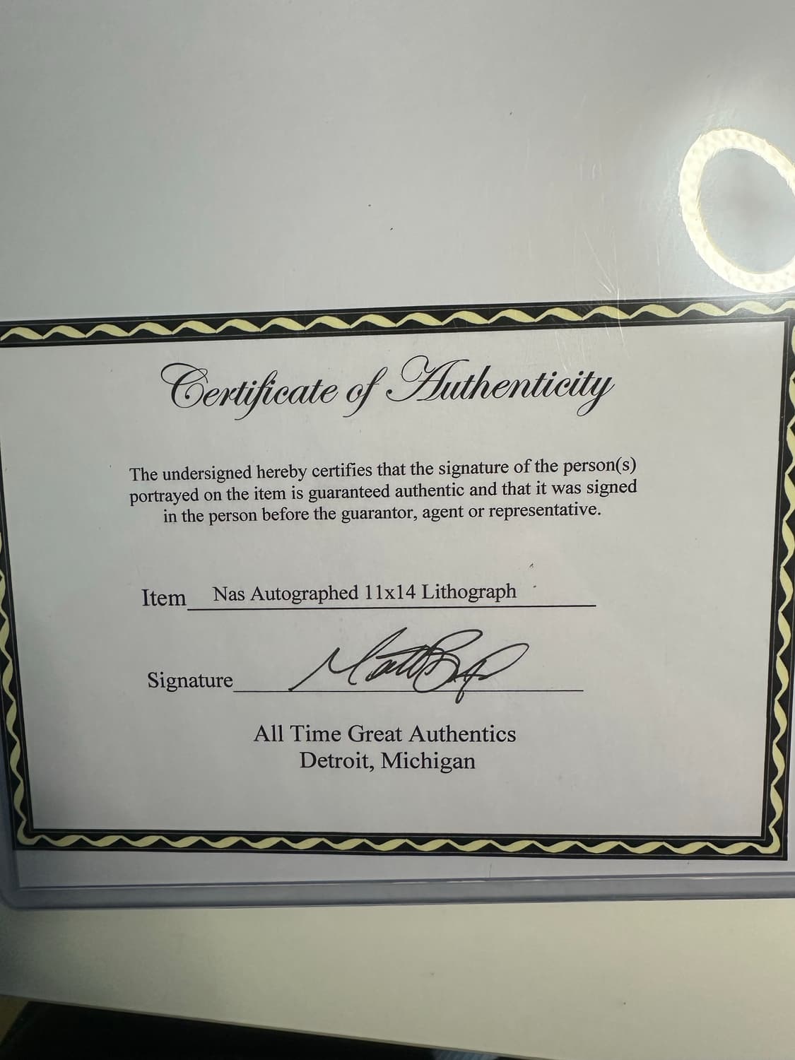 Nas 래퍼 친필 싸인 인증서 포함 상품이미지3