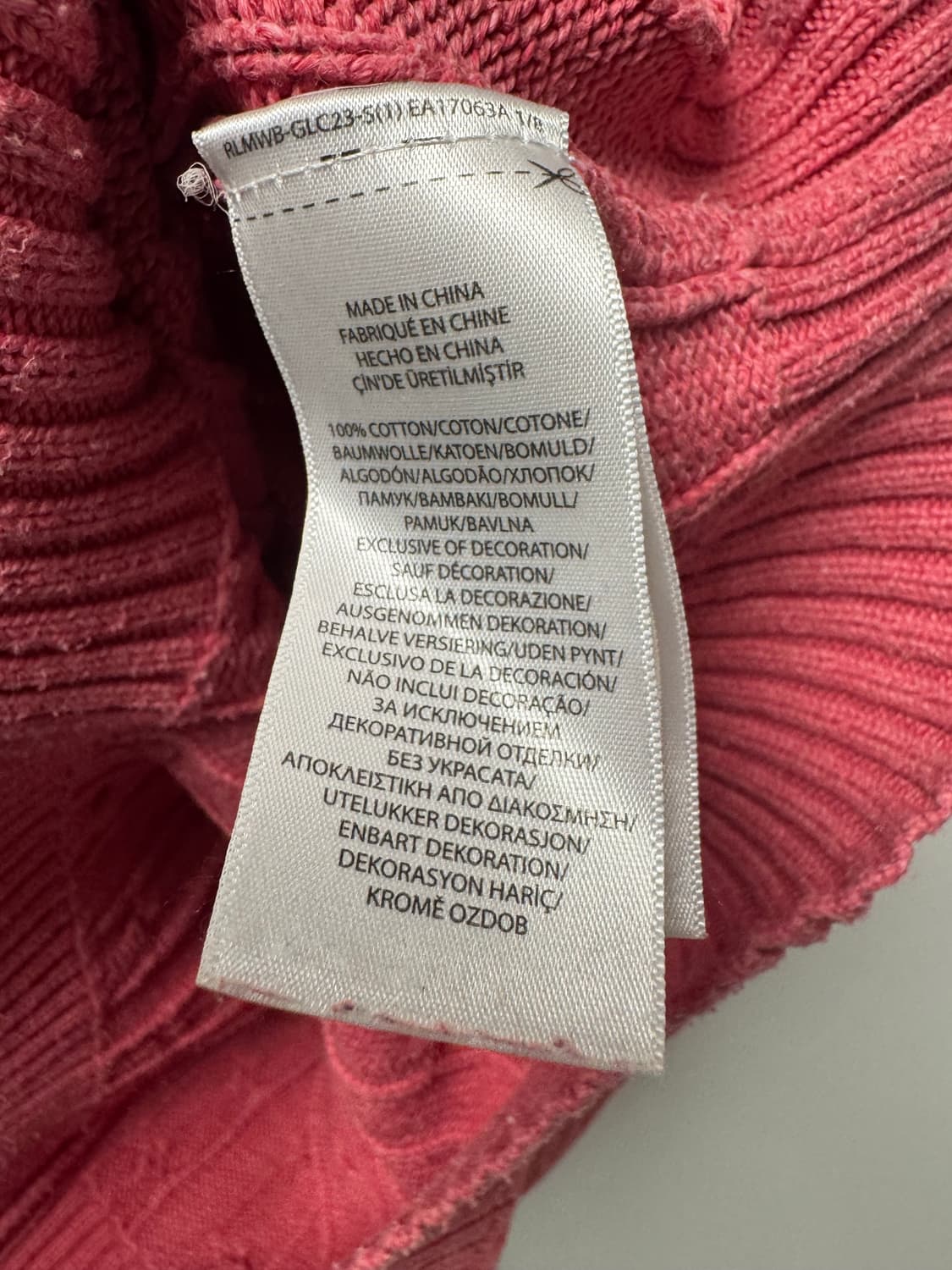 폴로 랄프로렌 빈티지 폴로 케이블 꽈배기 코튼 니트 핑크 M 상품이미지5