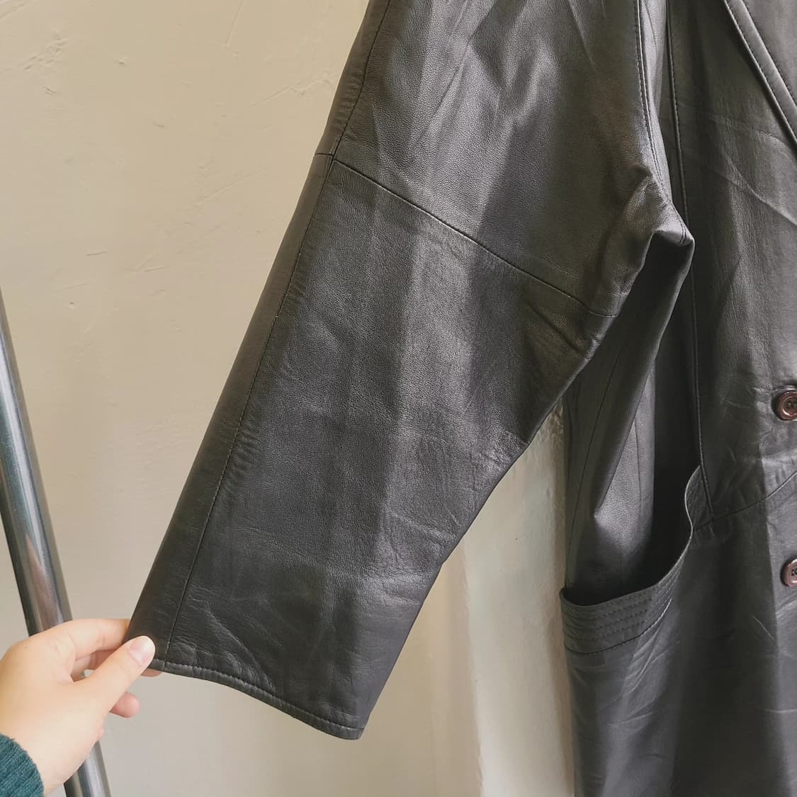 양가죽 오버핏 블랙레더자켓(Japan made) 상품이미지5