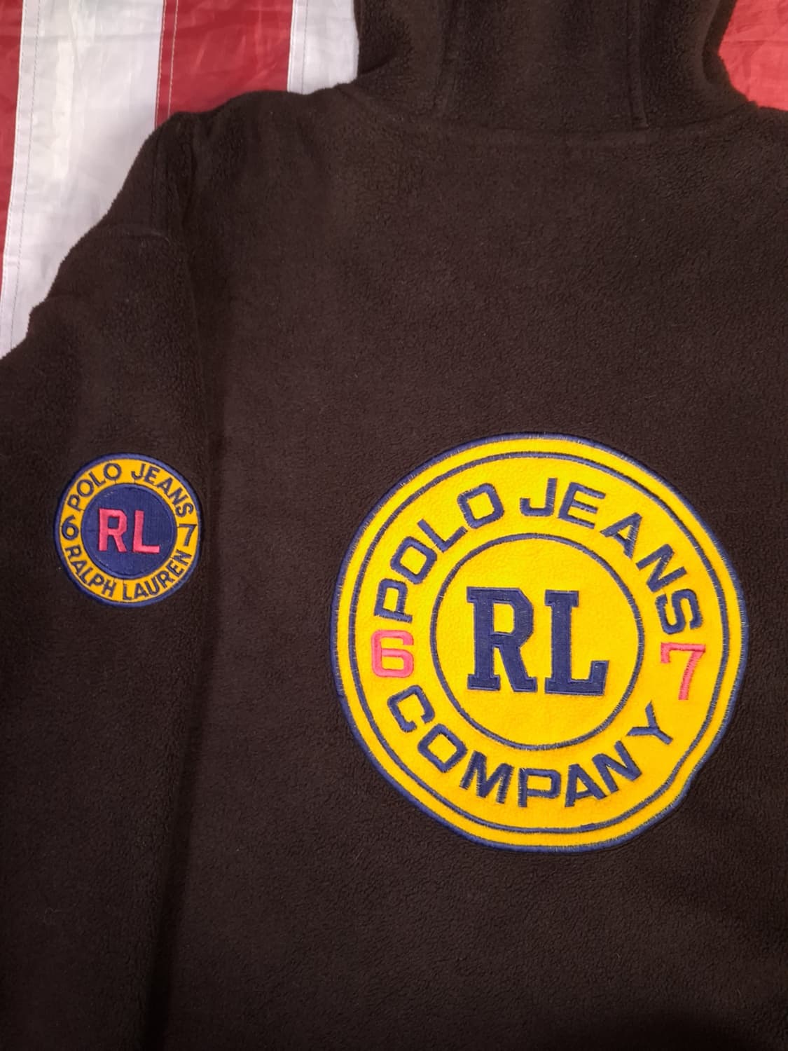 90's 오리지날 랄프로렌폴로 진스 빅로고 후드 후리스자켓 상품이미지2