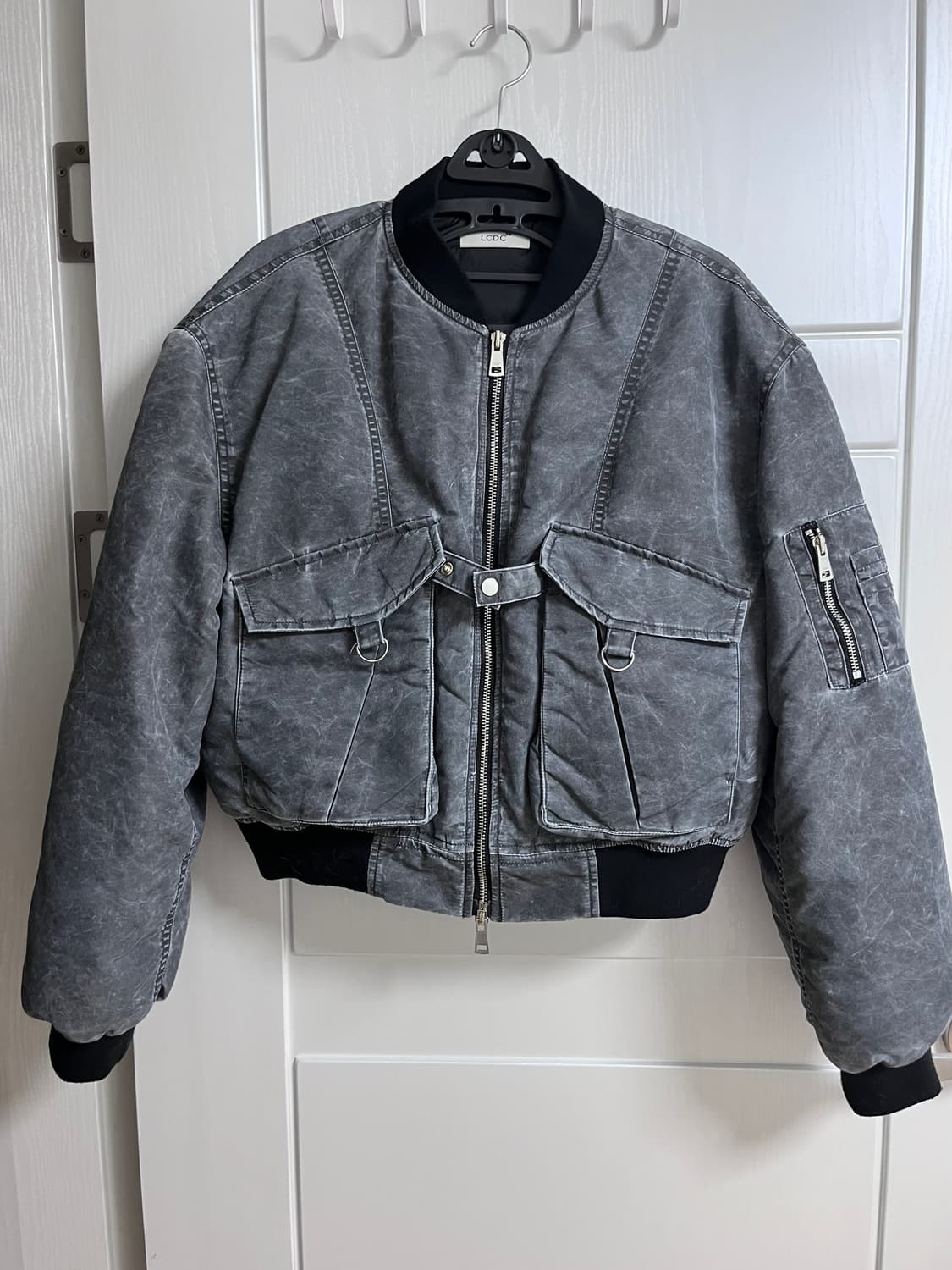 Lcdc crop bomber puffer jacket dustygrey 상품이미지1