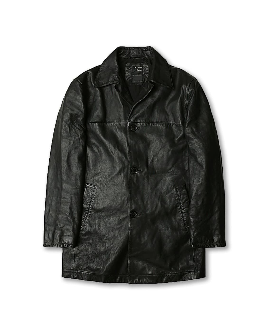 꼬르넬리아니 [Corneliani] 블랙 레더 럭셔리 이태리 하프 코트 상품이미지1