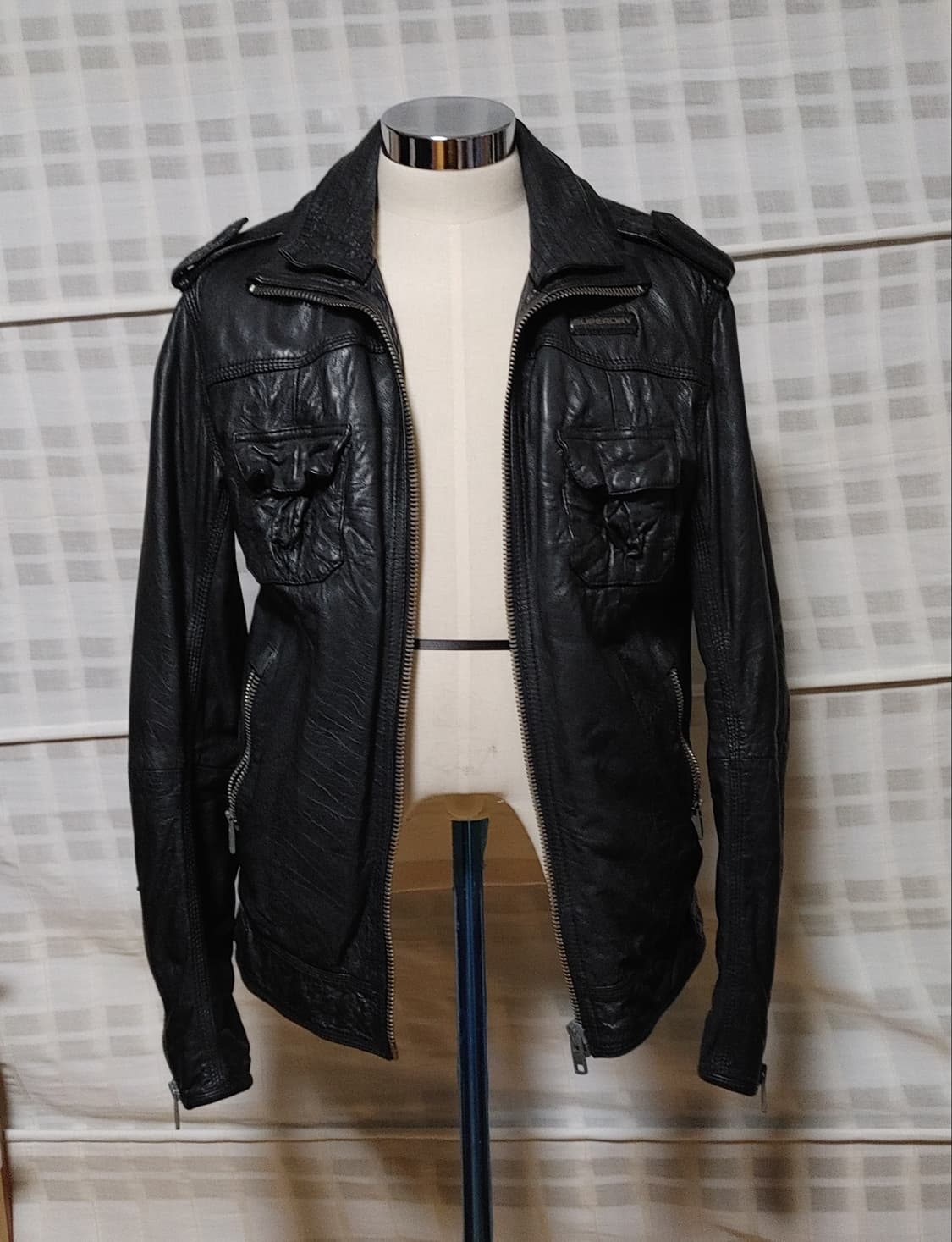 (100% 가죽) 슈퍼드라이 베컴 가죽 자켓 S (95~100) 상품이미지3