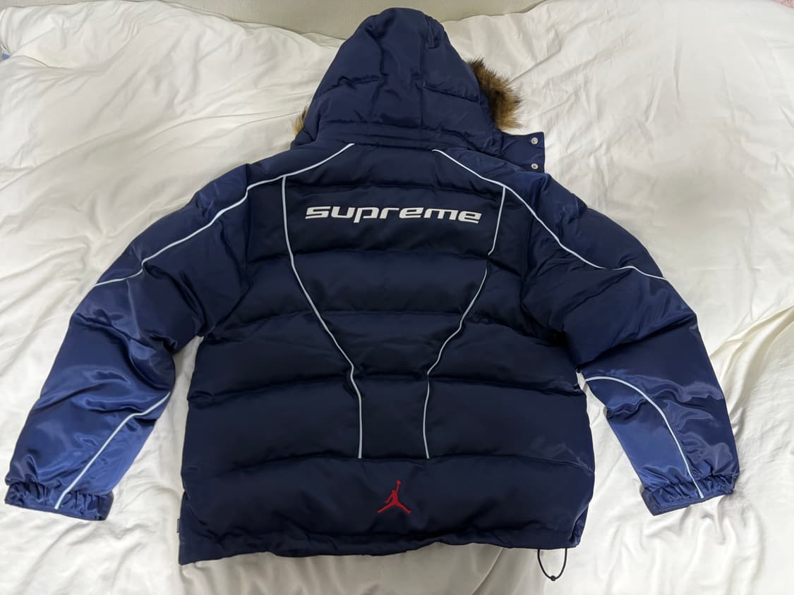 슈프림 x 조던 퍼퍼 자켓 네이비 M사이즈 상품이미지2