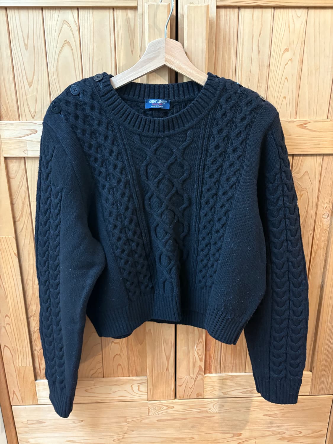 세인트제임스 블랙 꽈배기 니트 상품이미지1